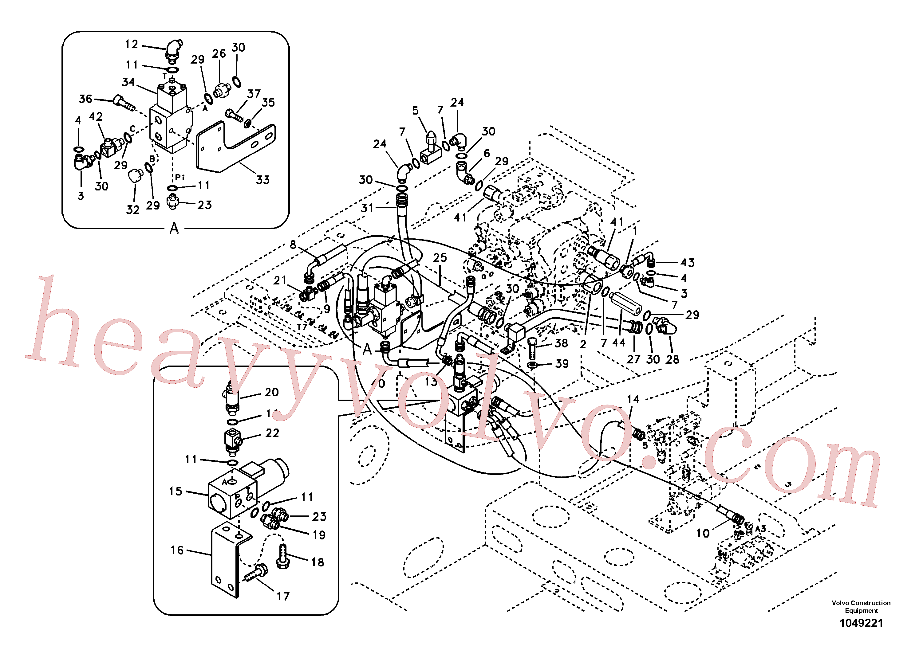 VOE14589114 for Volvo Working hydraulic, hammer and shear for 2nd pump flow(1049221 assembly)