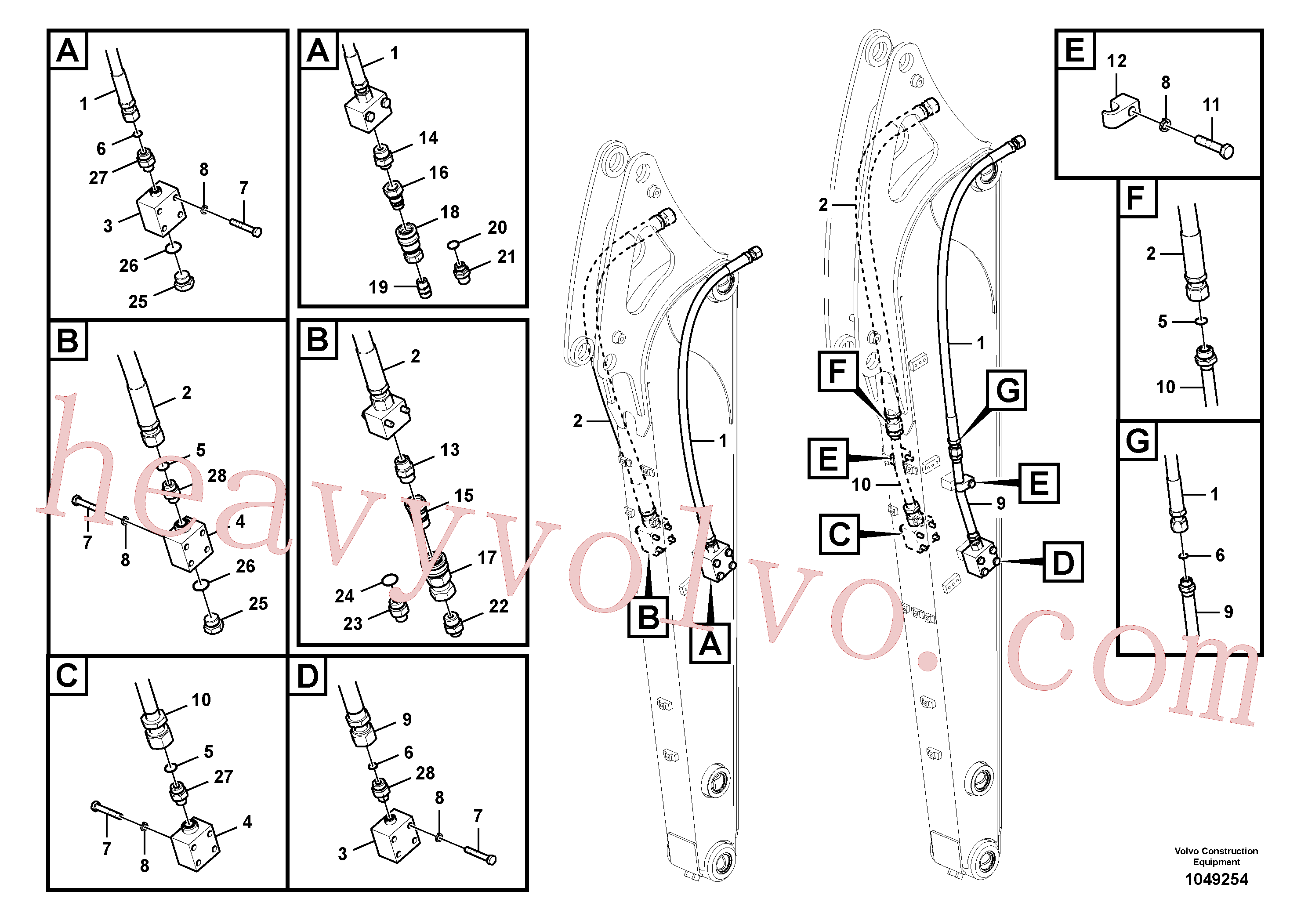 VOE14560892 for Volvo Working hydraulic, hammer and shear for dipper arm(1049254 assembly)