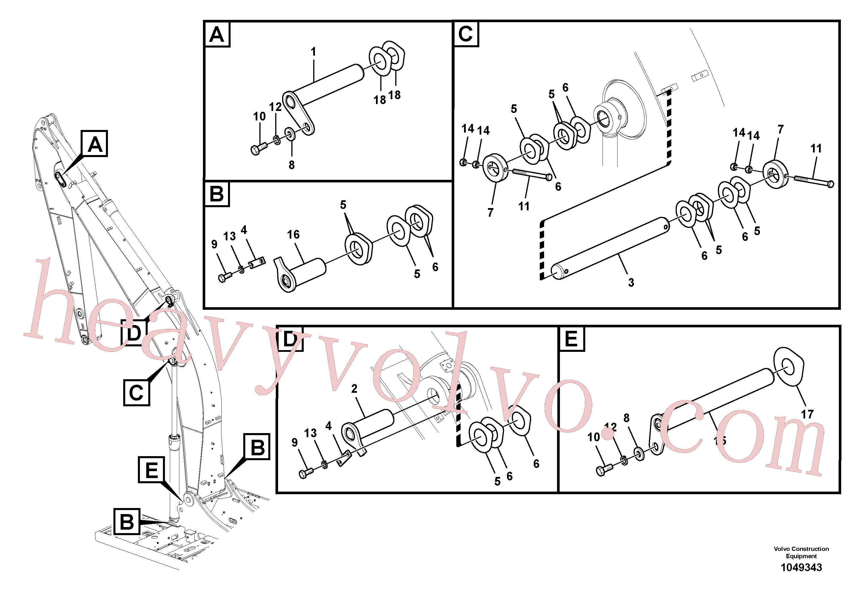 SA9299-00080 for Volvo Links to boom(1049343 assembly)