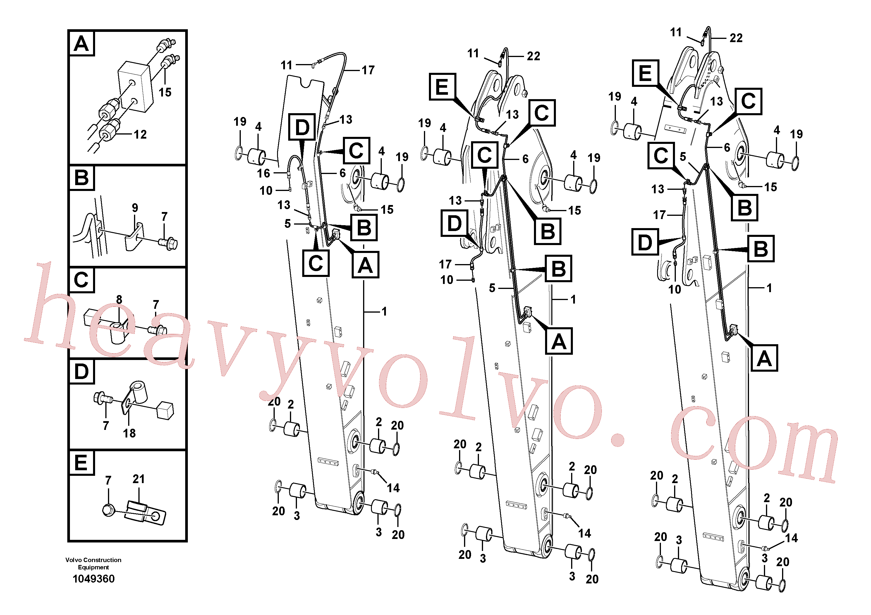 VOE14557919 for Volvo Dipper arm and grease piping with piping seat(1049360 assembly)