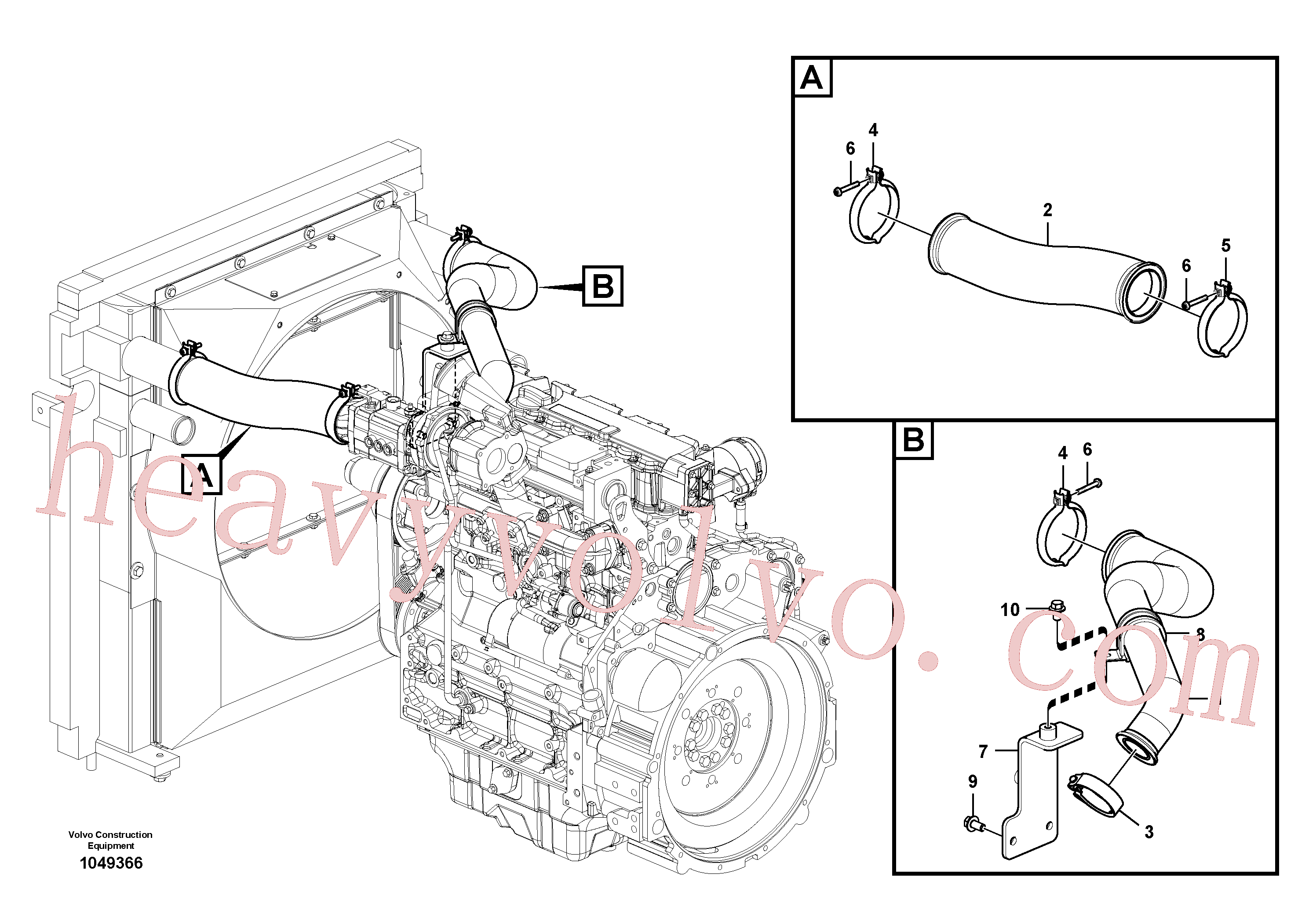 VOE14566371 for Volvo Charge air cooler, plumbing(1049366 assembly)