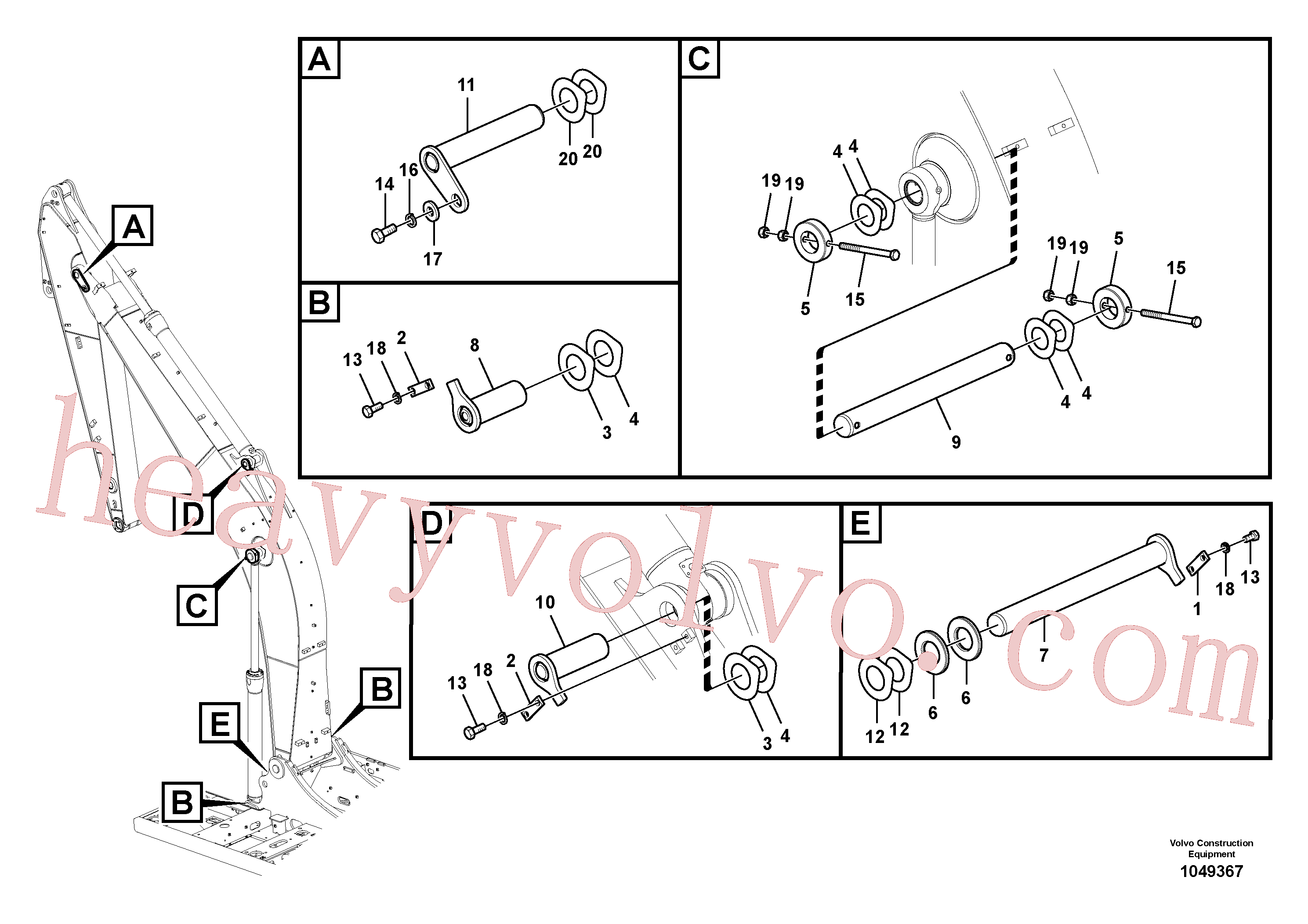 VOE997994 for Volvo Links to boom(1049367 assembly)