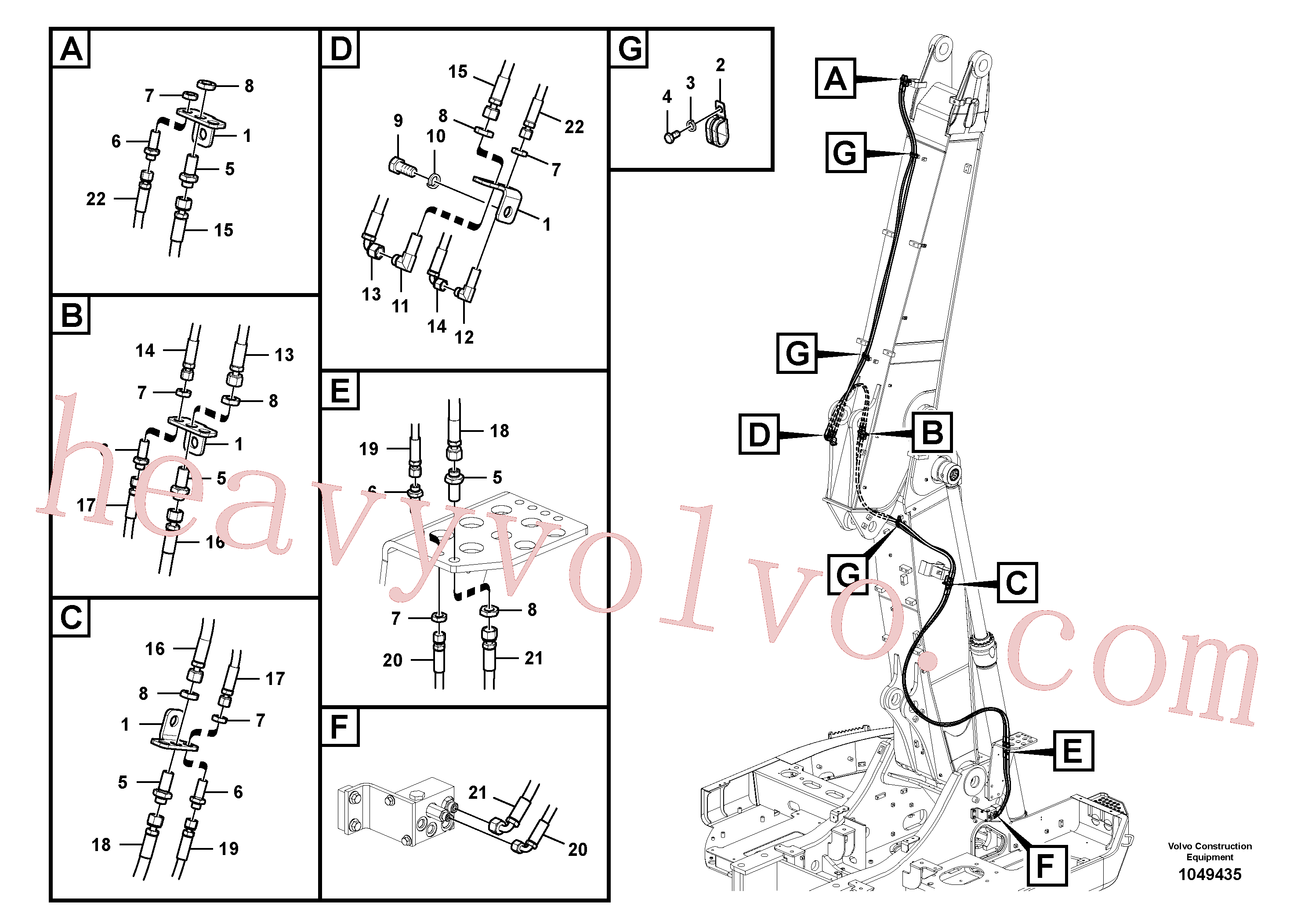 VOE15035691 for Volvo Working hydraulic, quick fit on adjustable boom(1049435 assembly)