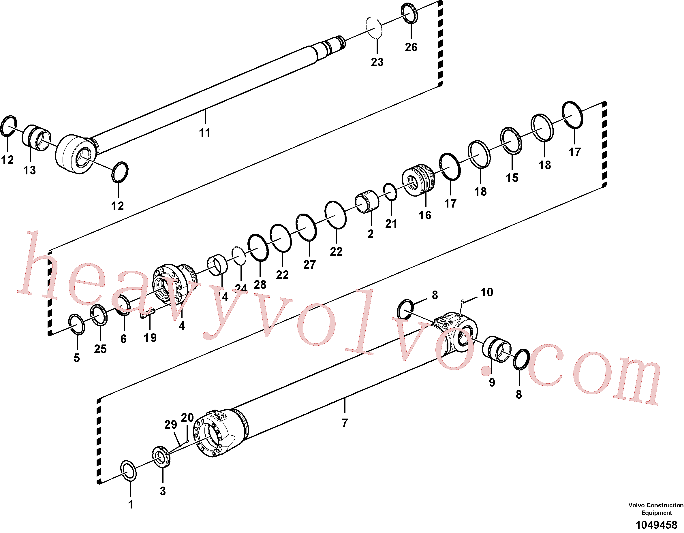 VOE14512448 for Volvo Boom cylinder(1049458 assembly)