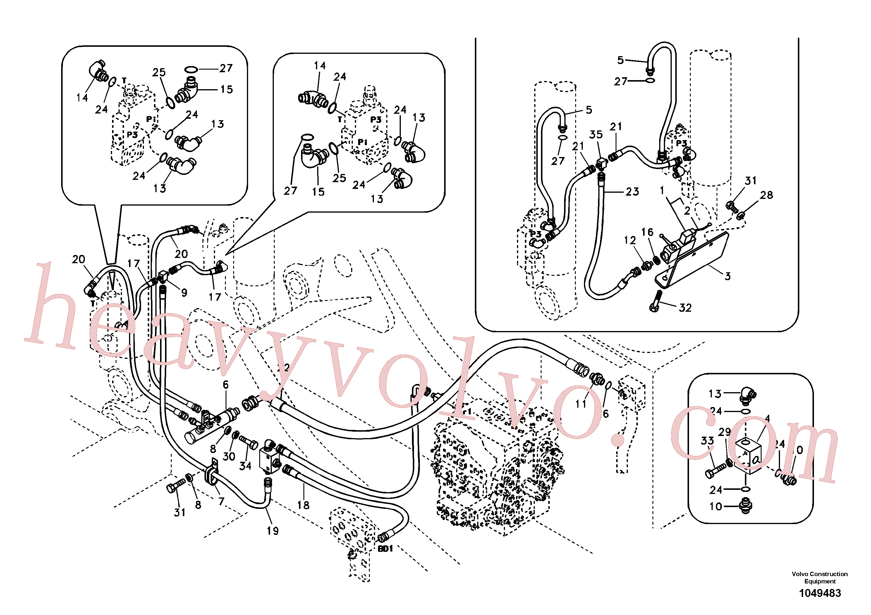 SA1174-51082 for Volvo Working hydraulic, boom rupture(1049483 assembly)