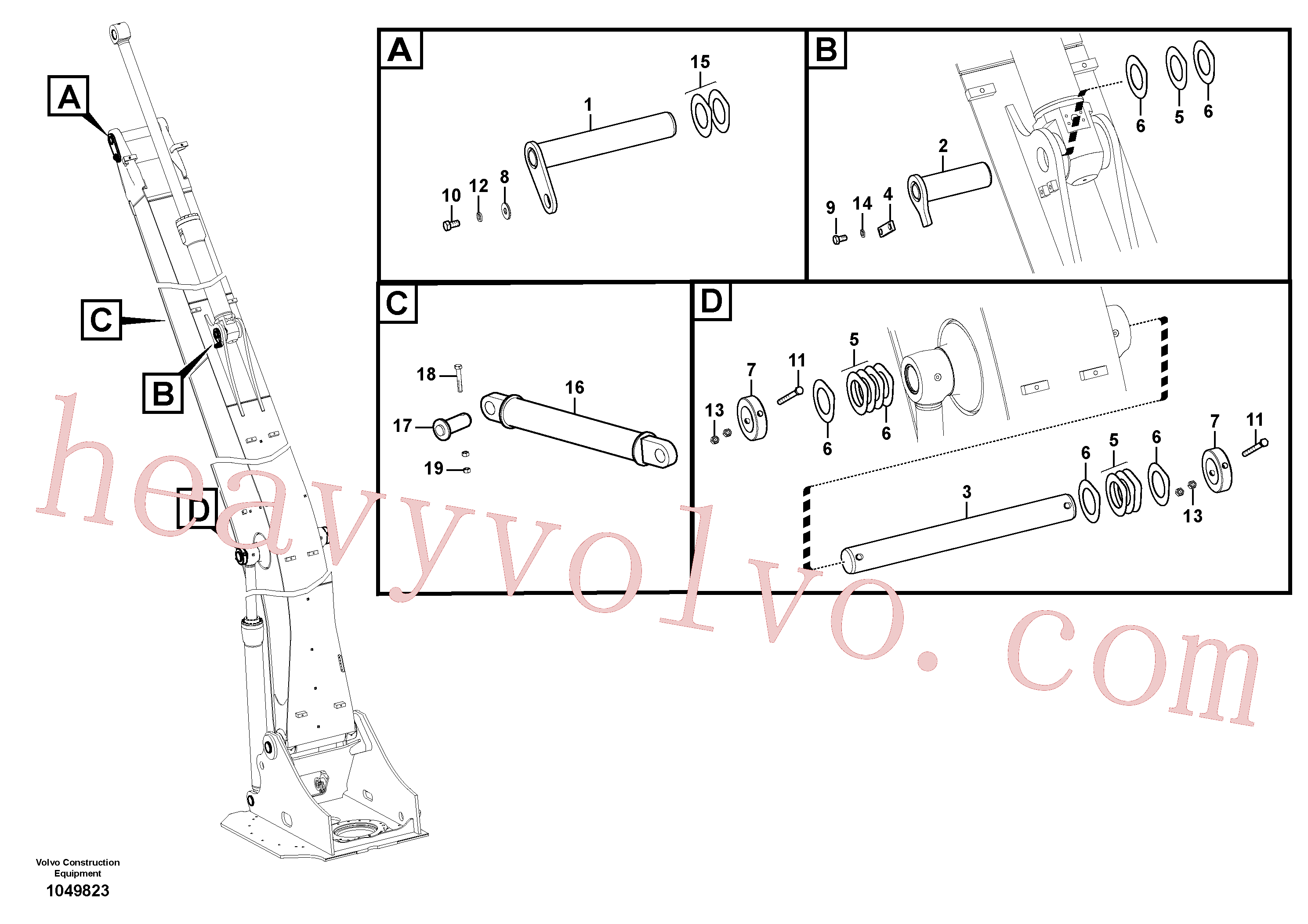 VOE14546808 for Volvo Links to boom, long reach(1049823 assembly)