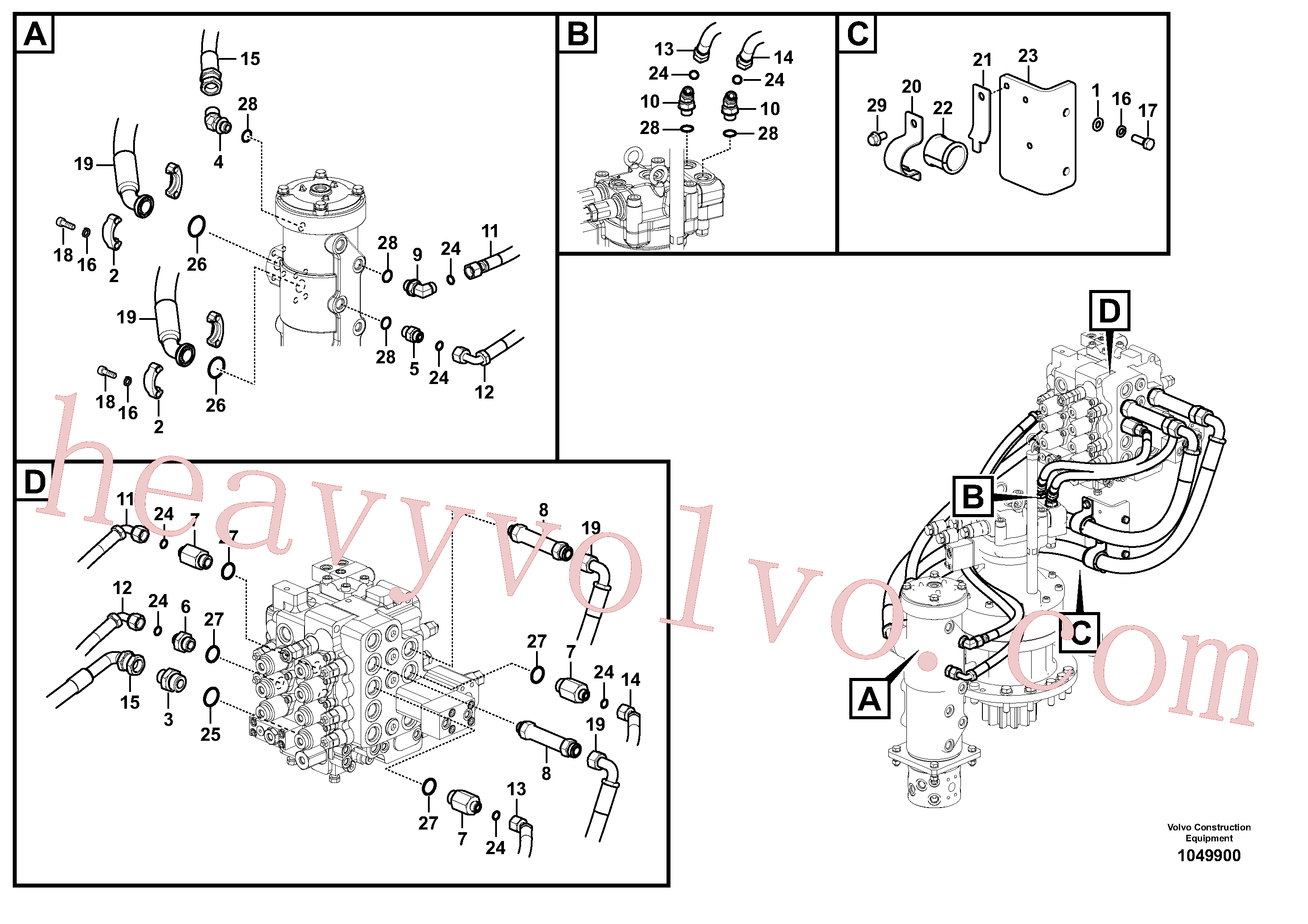 SA9419-11010 for Volvo Turning joint line, control valve to turning joint(1049900 assembly)