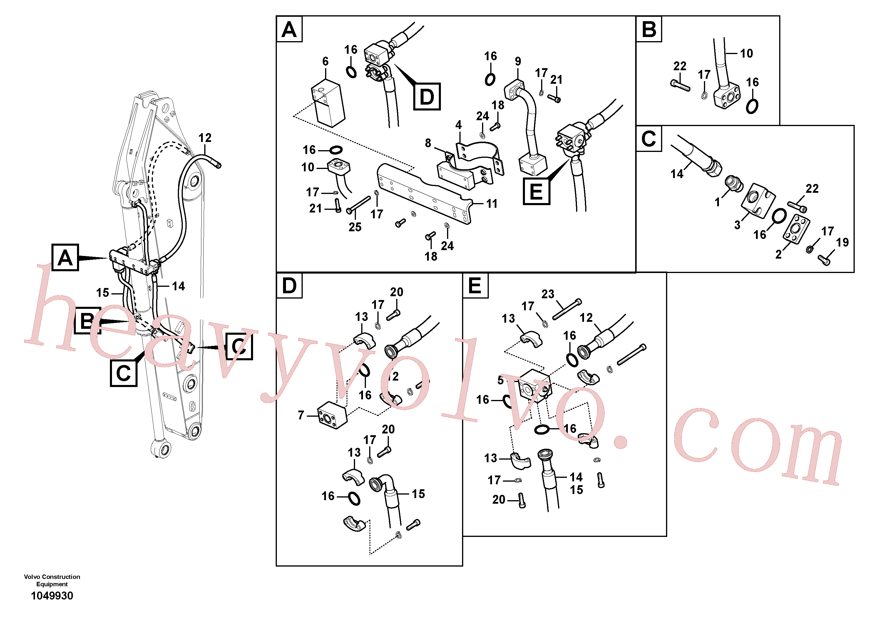 VOE14542249 for Volvo Working hydraulic, clamshell(1049930 assembly)