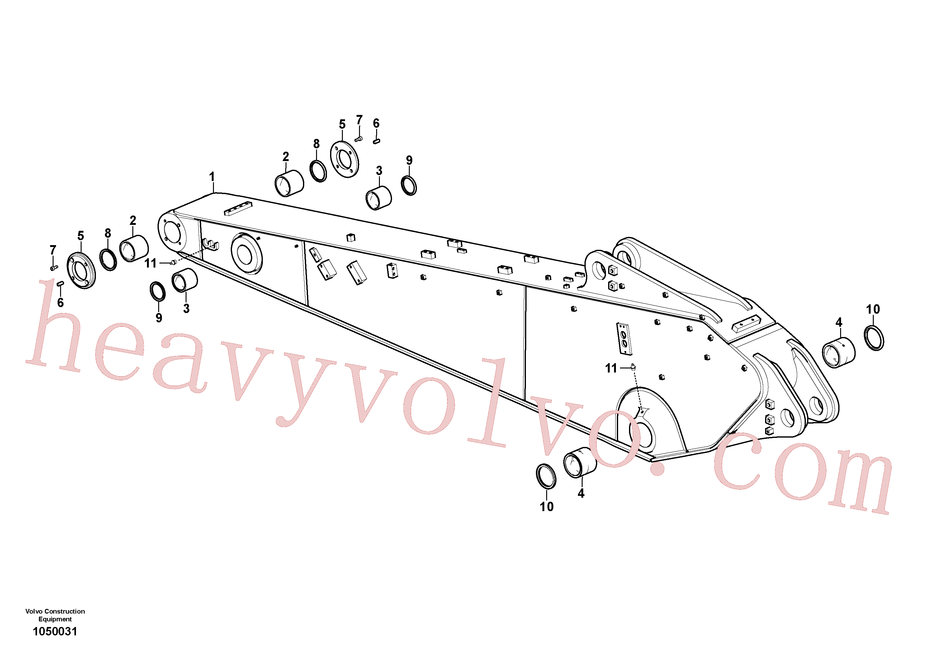 VOE14550165 for Volvo Dipper arm and grease piping with piping seat(1050031 assembly)