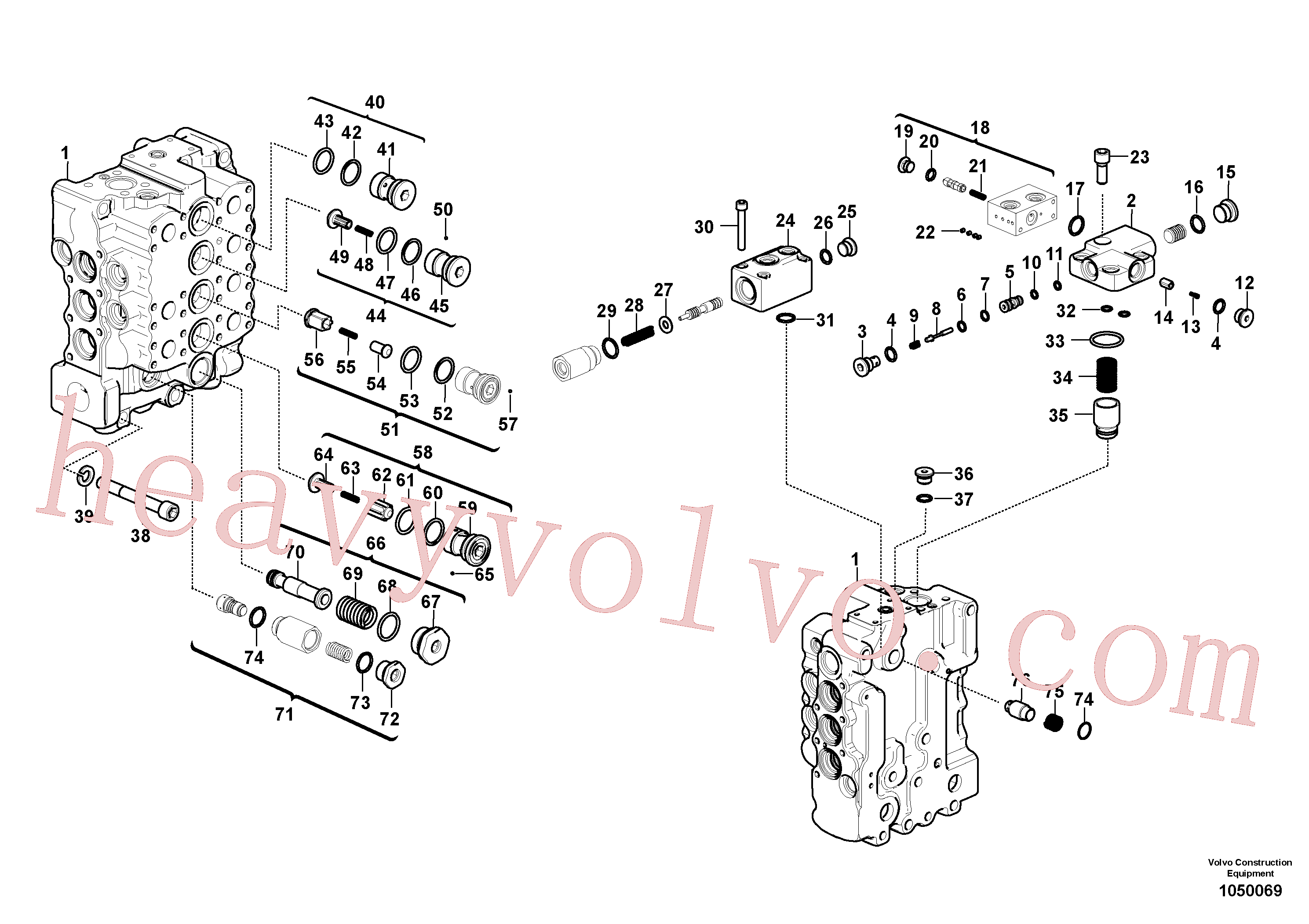 SA7273-10661 for Volvo Main control valve(1050069 assembly)