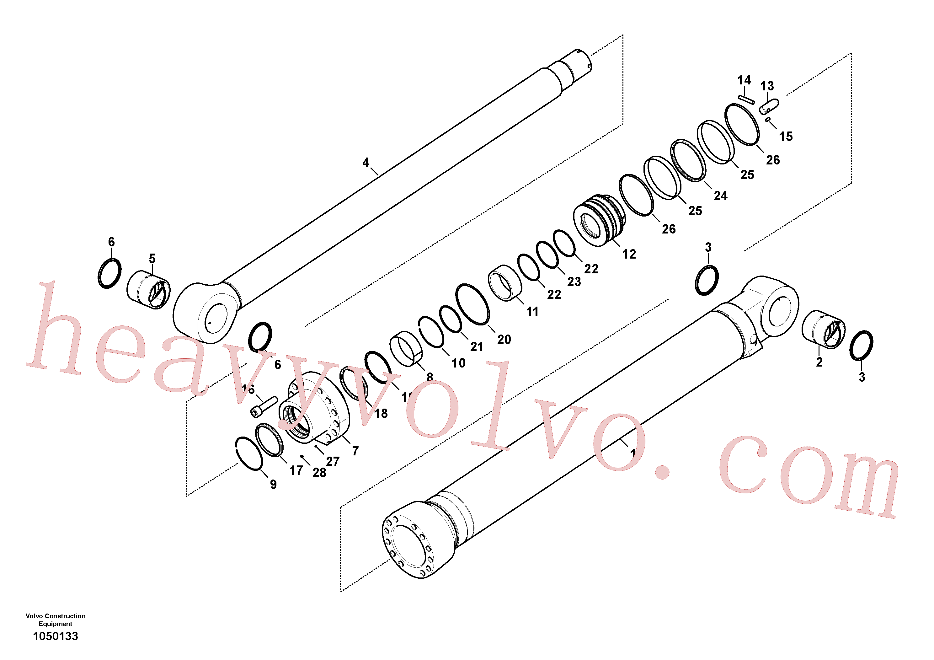 VOE14596537 for Volvo Dipper arm cylinder(1050133 assembly)