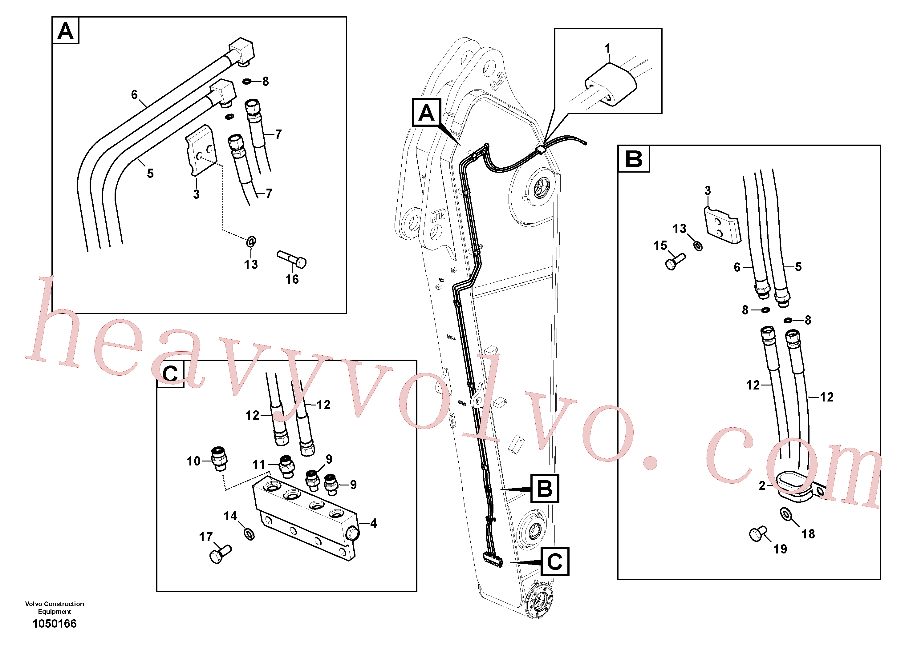 VOE14712876 for Volvo Working hydraulic, quick fit on dipper arm(1050166 assembly)