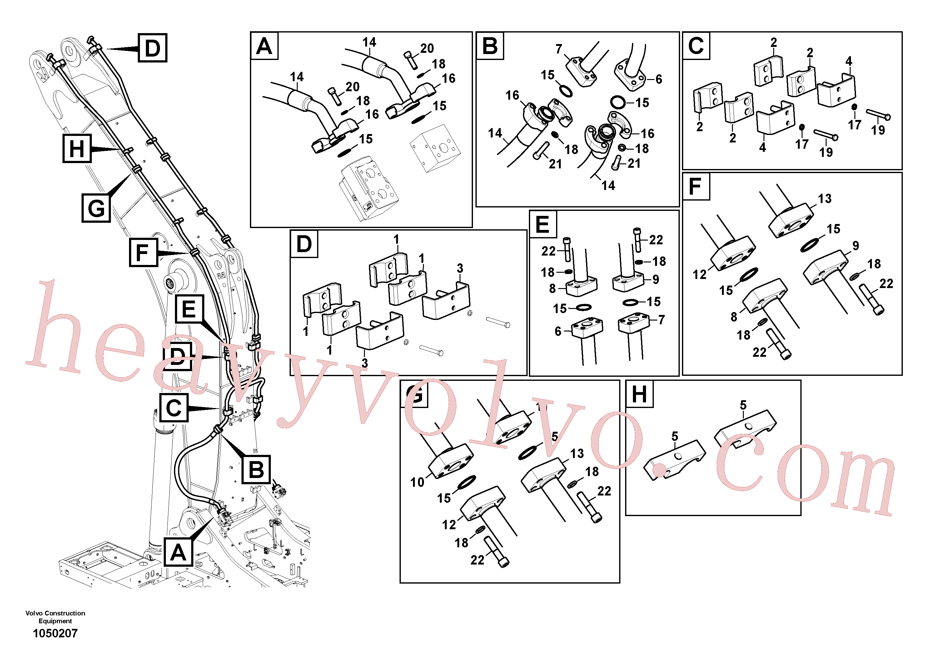 VOE14704455 for Volvo Working hydraulic, hammer and shear for boom(1050207 assembly)