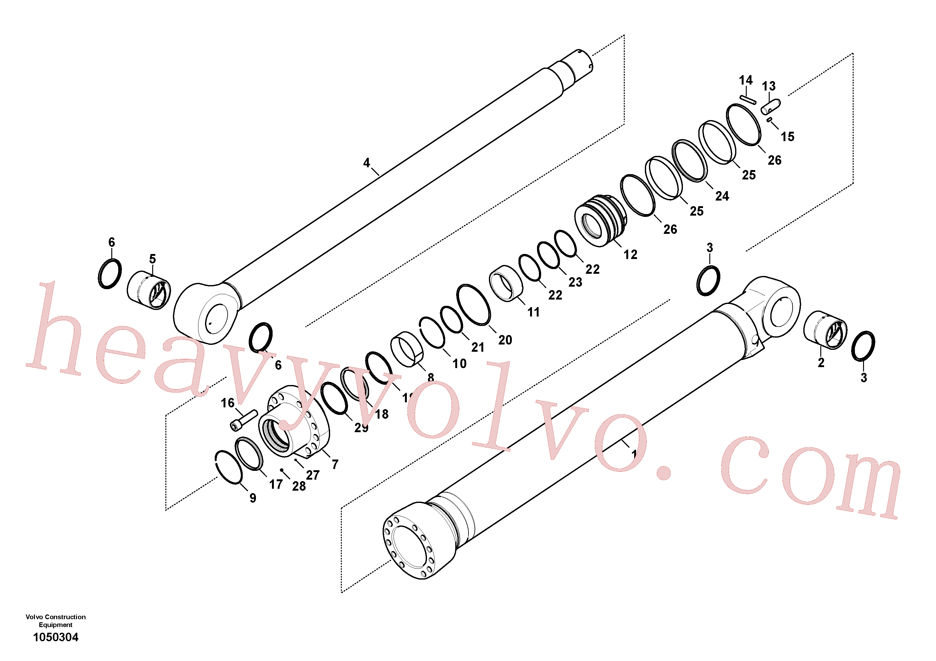 VOE14596581 for Volvo Dipper arm cylinder(1050304 assembly)