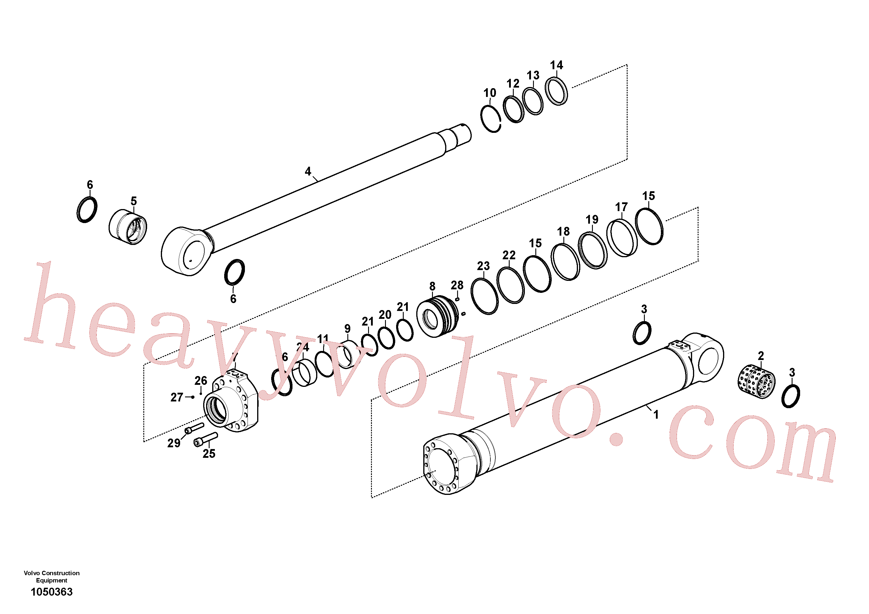 VOE14717232 for Volvo Boom cylinder(1050363 assembly)