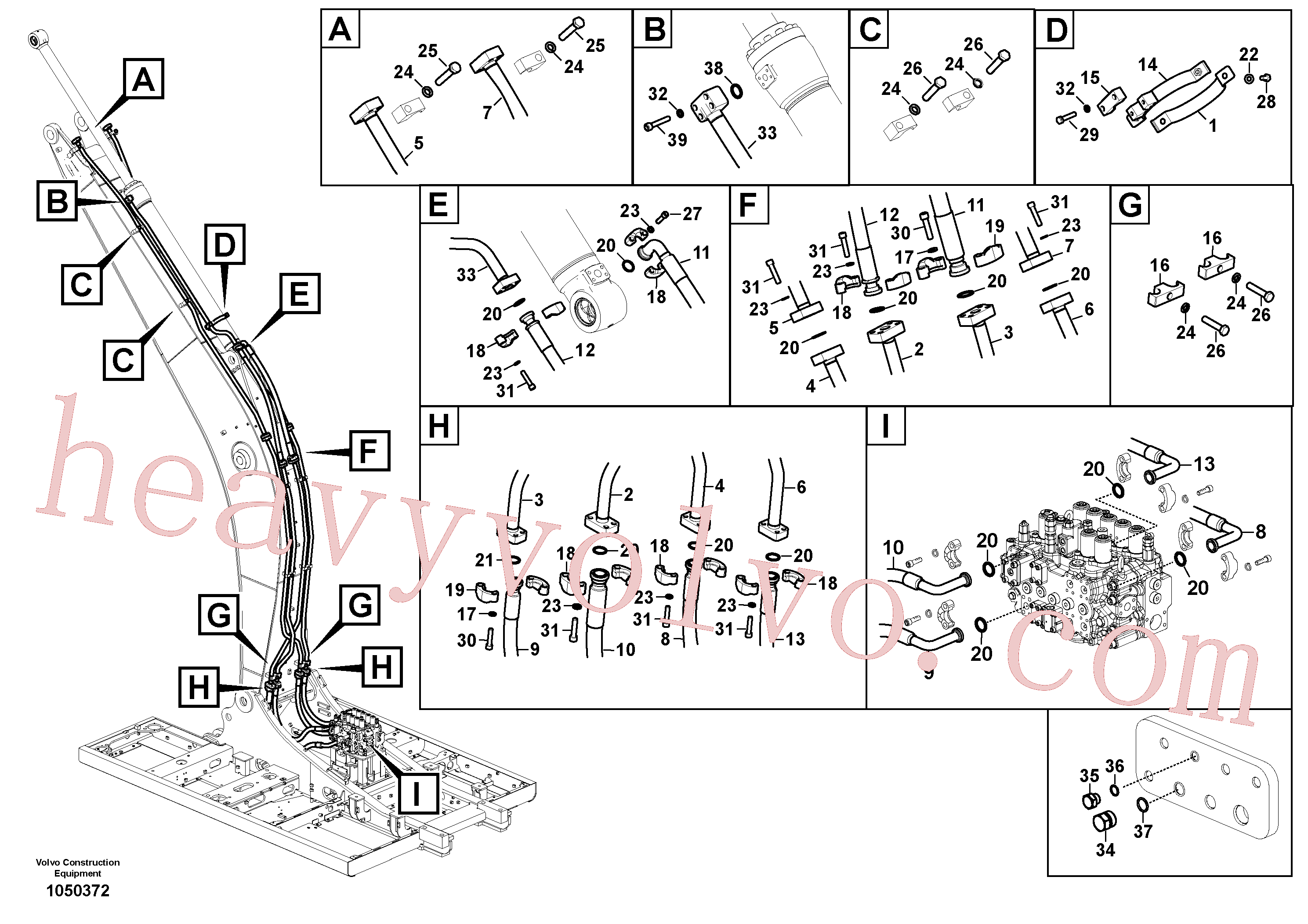 VOE14710924 for Volvo Working hydraulic, dipper arm cylinder on boom.(1050372 assembly)