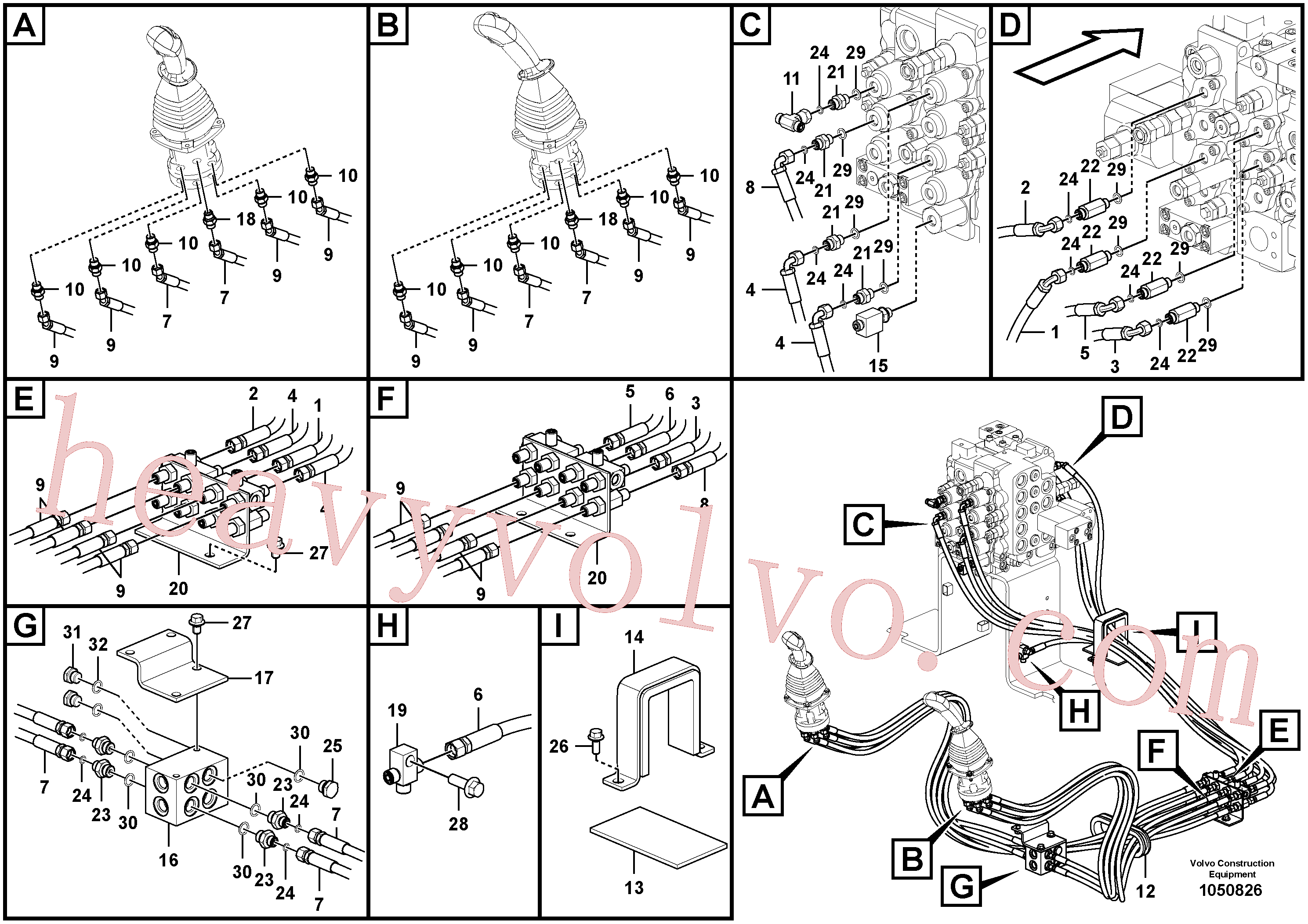 VOE937112 for Volvo Servo system, control valve to remote control valve(1050826 assembly)