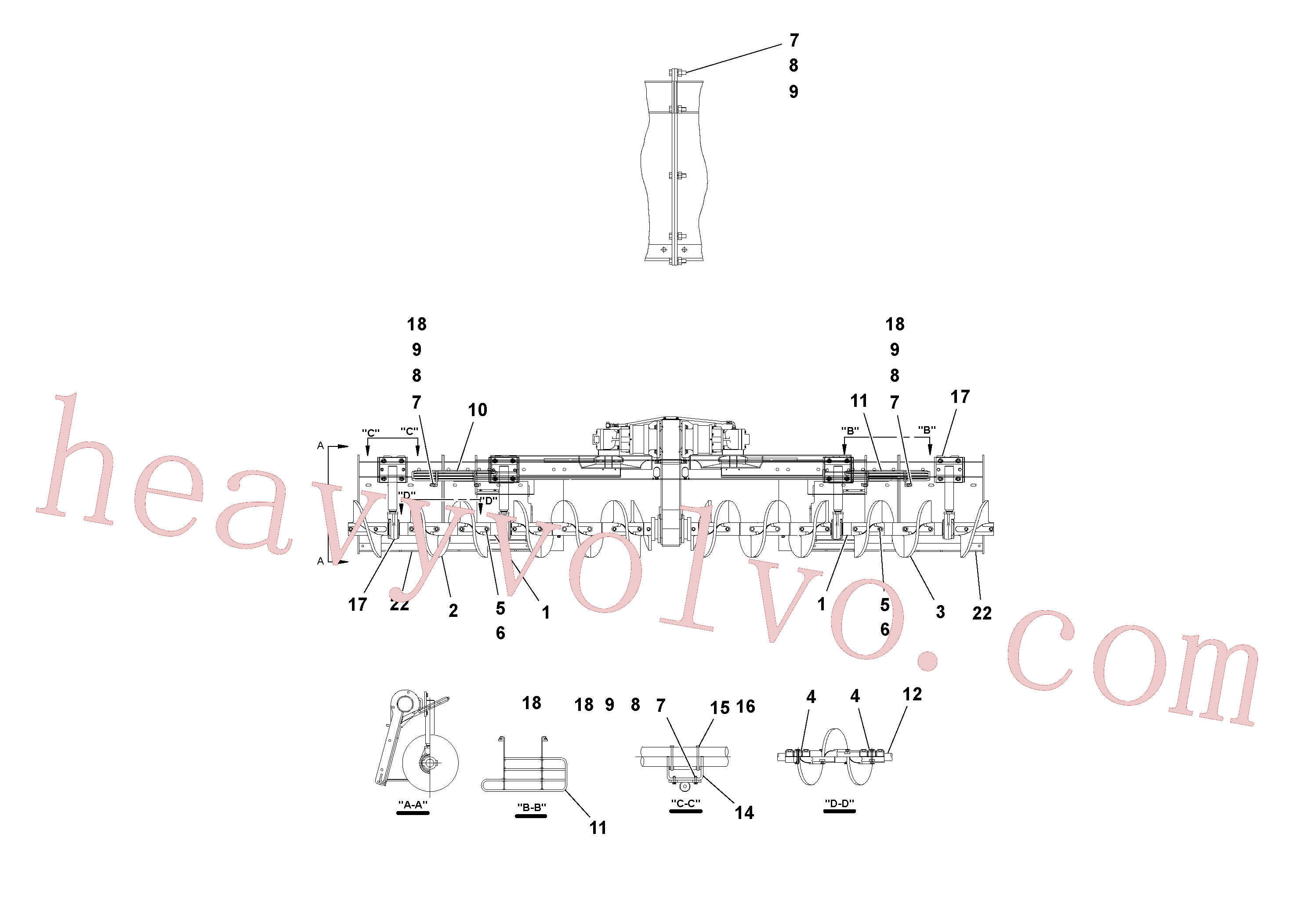 RM20292157 for Volvo Auger and Tunnel / Guard Arrangement(1052126 assembly)