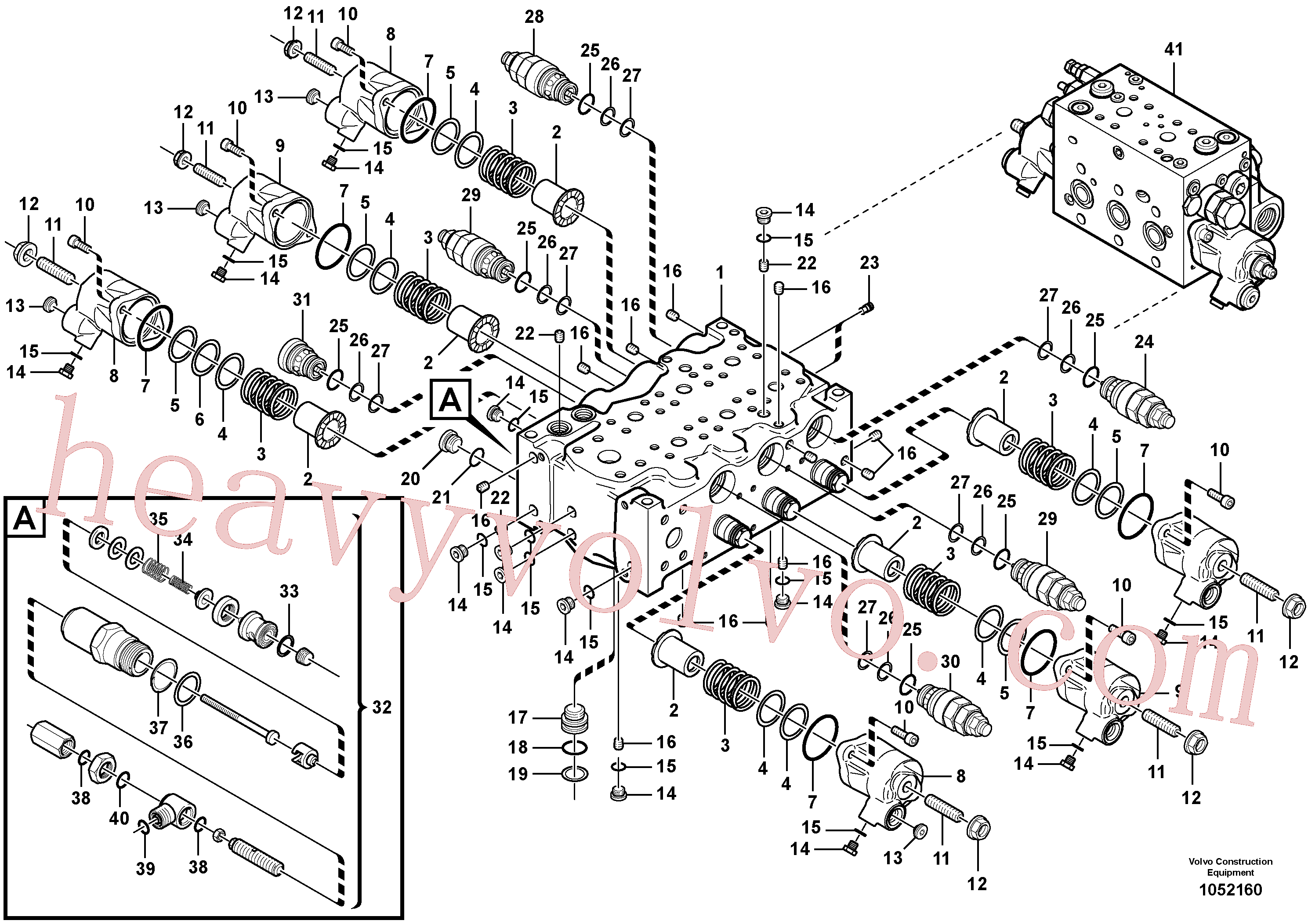 VOE11704817 for Volvo Main valve assembly, assembly block(1052160 assembly)