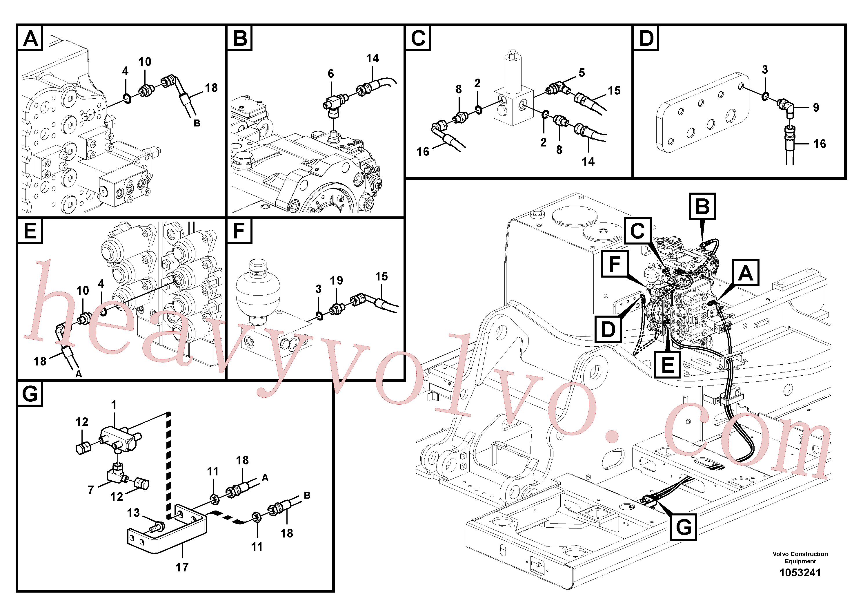 VOE14577570 for Volvo Working hydraulic, hammer and shear for 2nd pump flow(1053241 assembly)