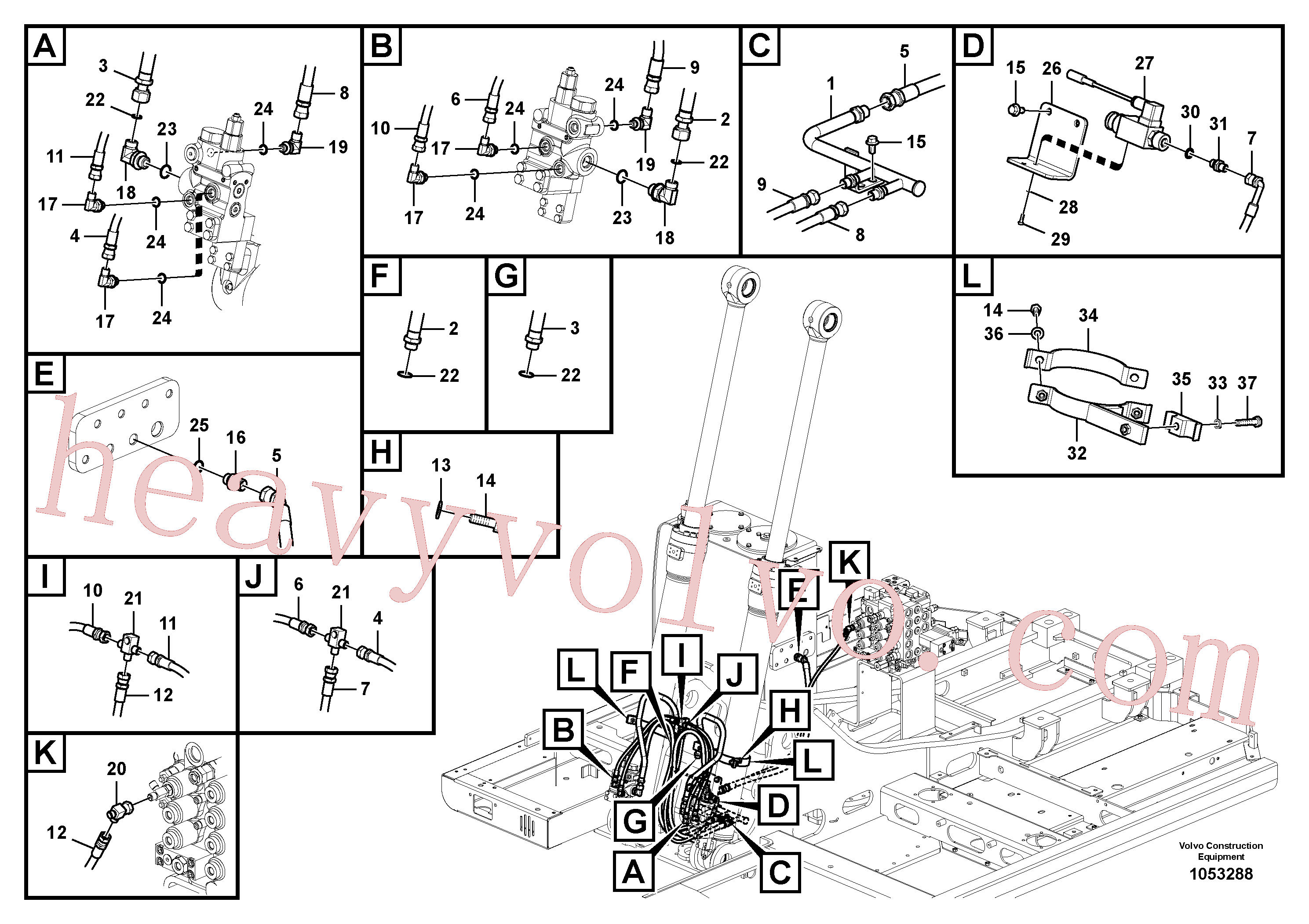 VOE14552810 for Volvo Working hydraulic, boom rupture(1053288 assembly)