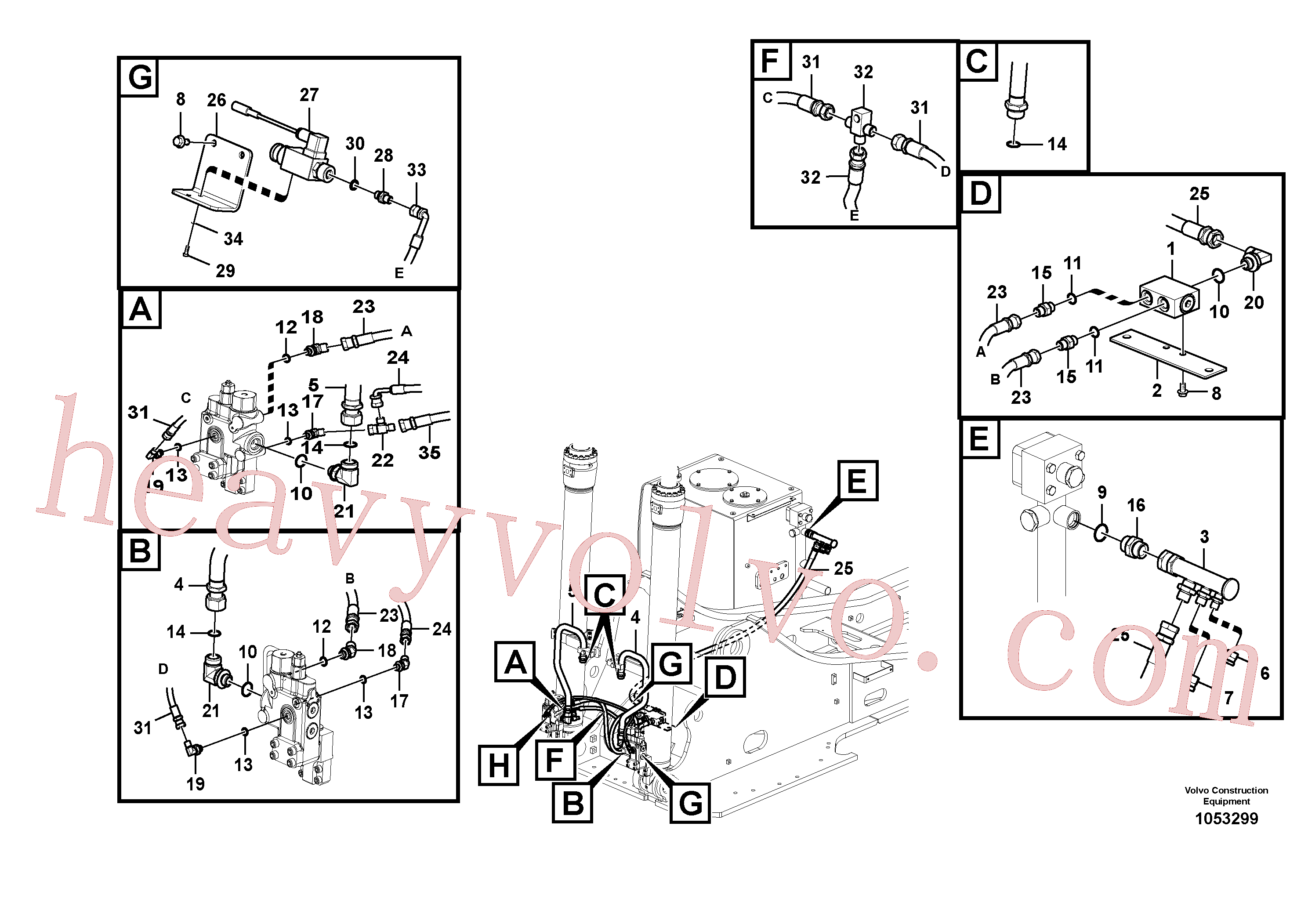 VOE14531141 for Volvo Working hydraulic, boom rupture(1053299 assembly)