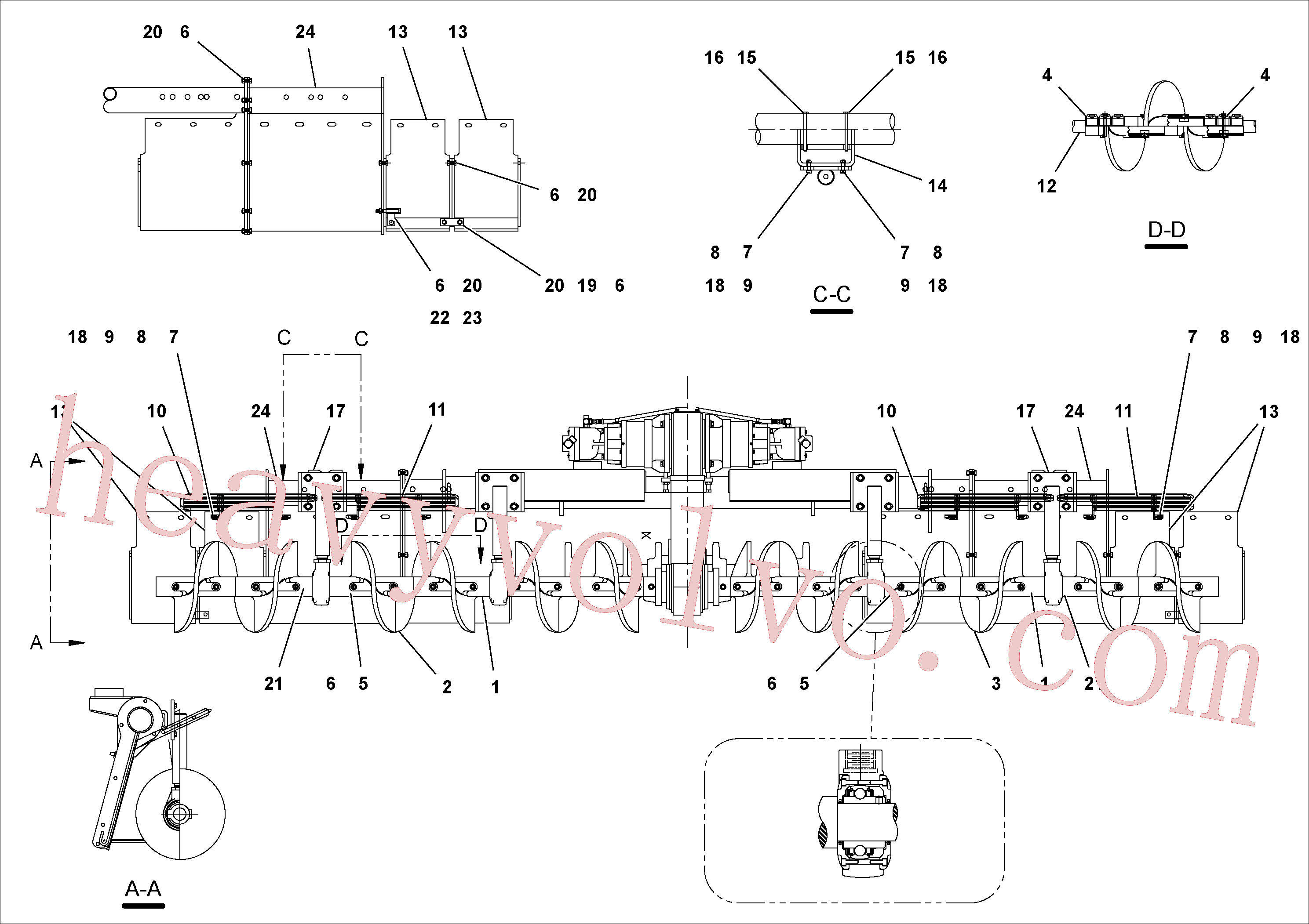 RM21059019 for Volvo Auger and Tunnel/guard Extension Arrangements(1053386 assembly)