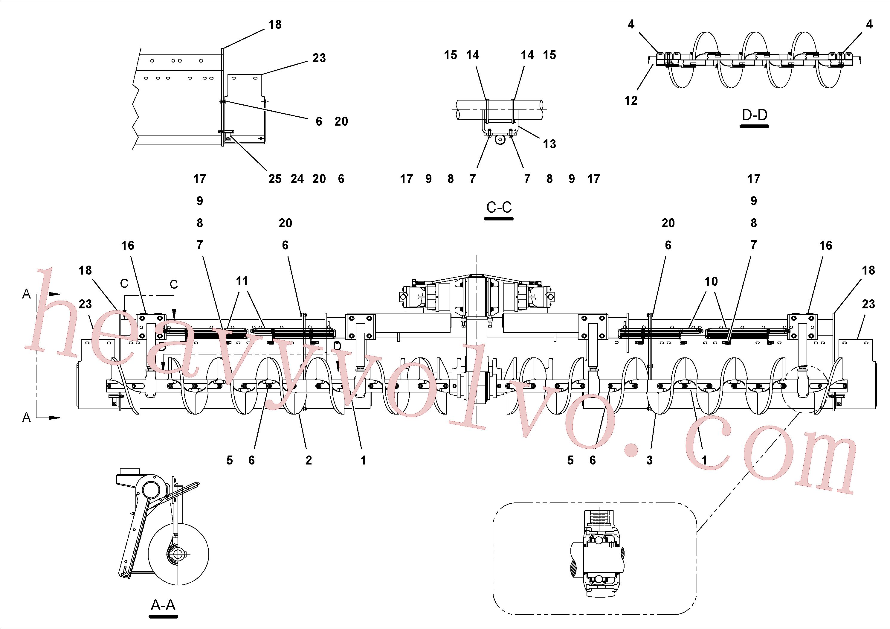 RM21059019 for Volvo Auger and Tunnel/guard Extension Arrangements(1053389 assembly)