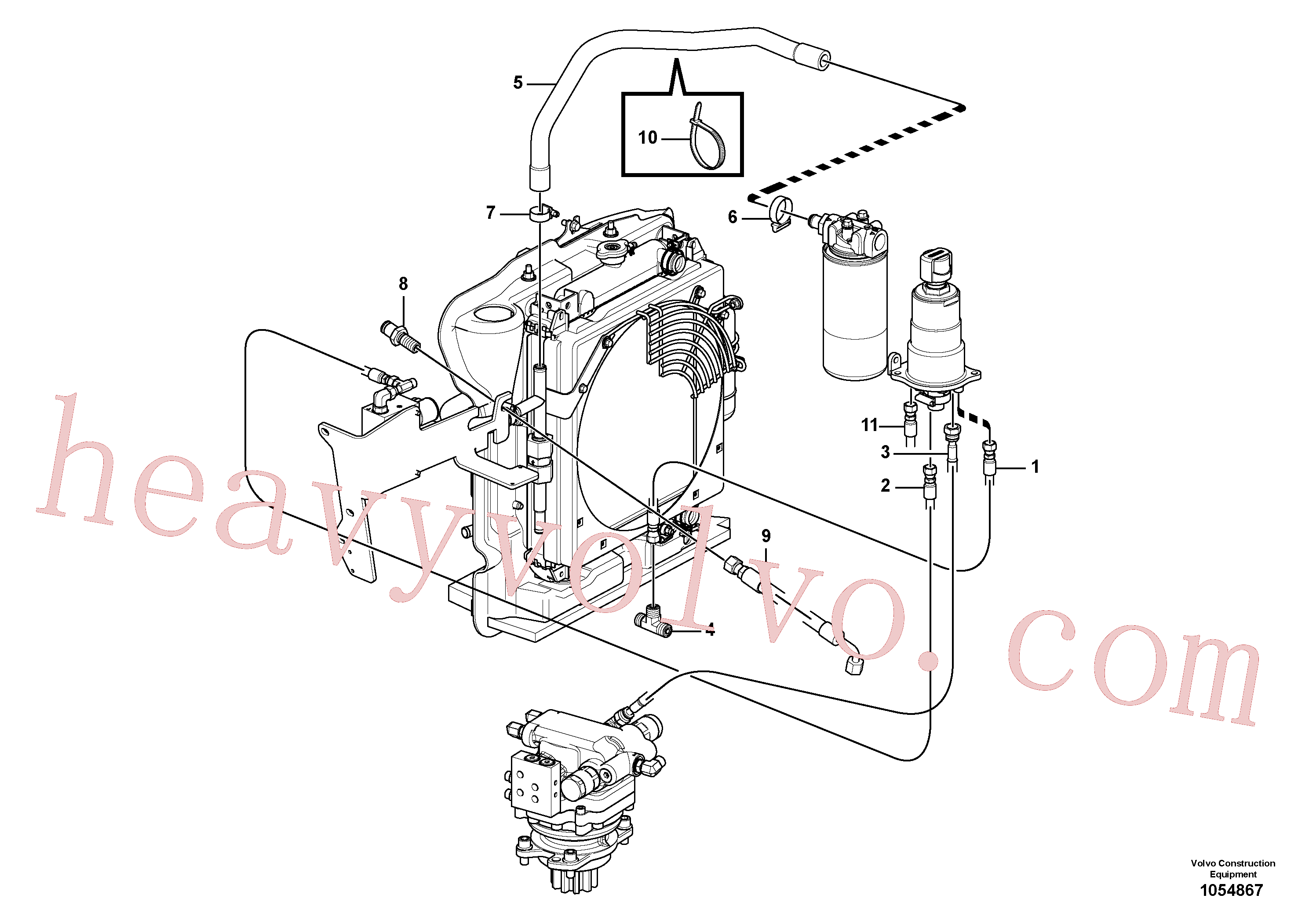 VOE936798 for Volvo Hydraulic circuit, upper frame(1054867 assembly)