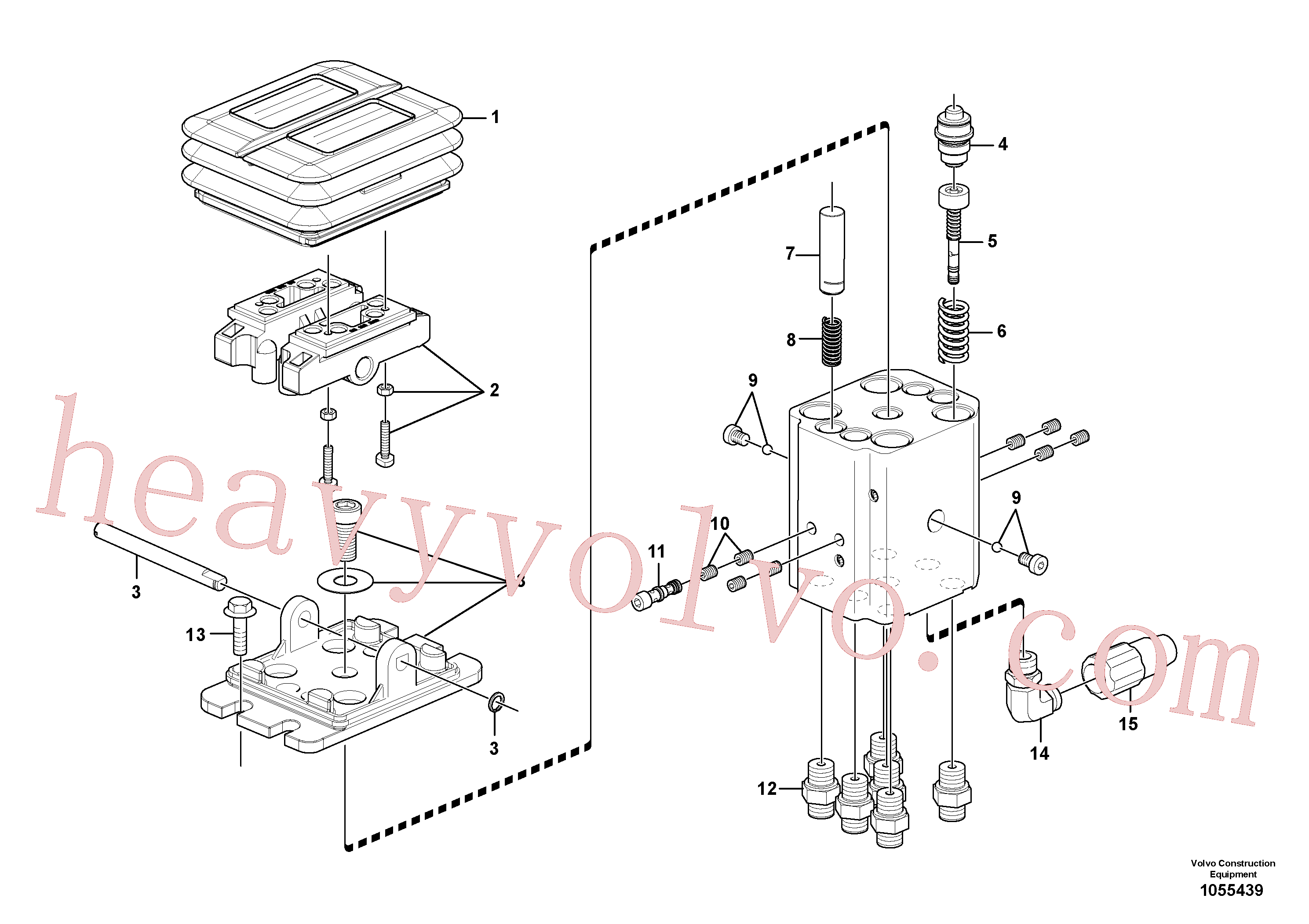 VOE15161426 for Volvo Remote control valve pedal, travel motor(1055439 assembly)