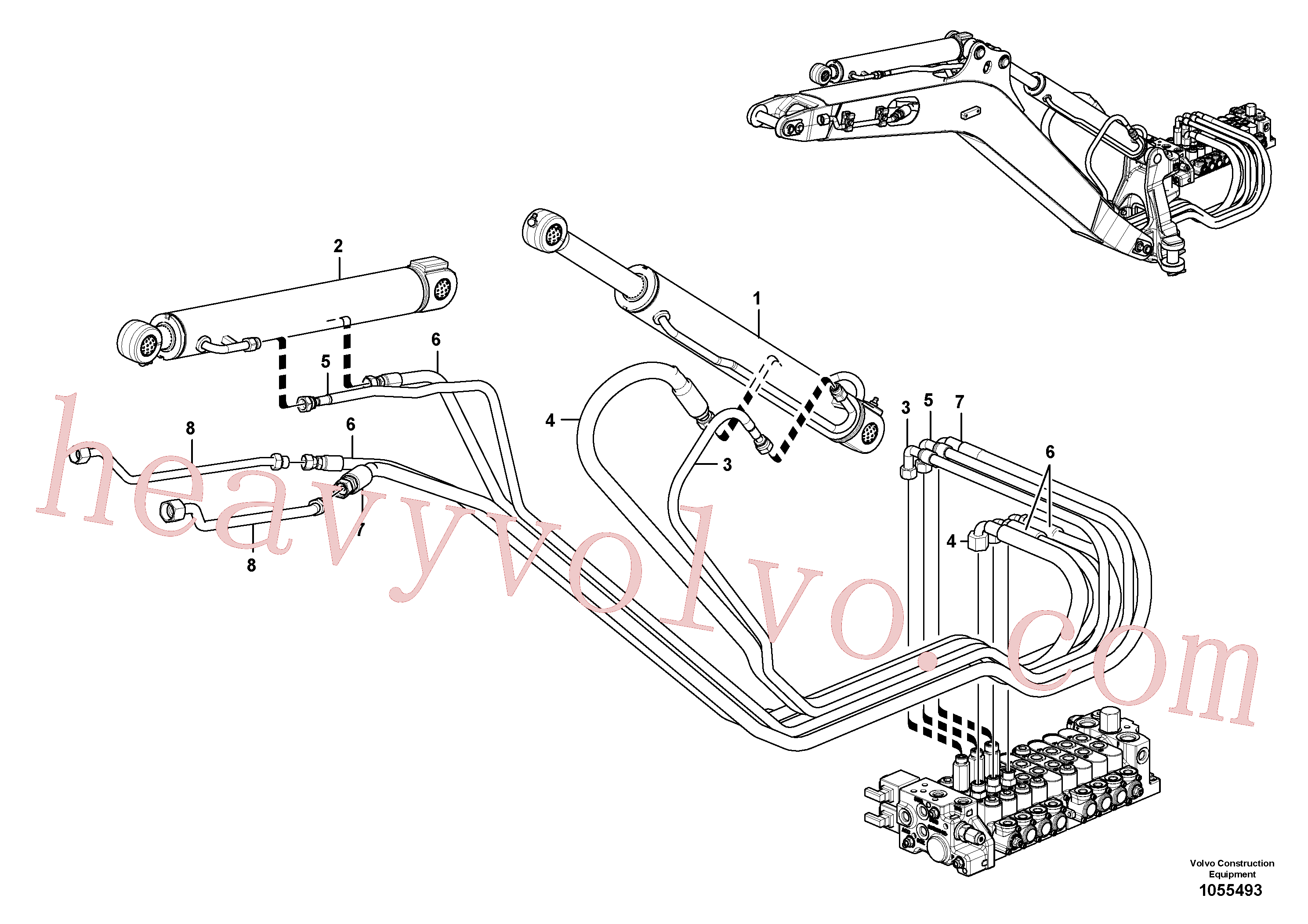 VOE15150351 for Volvo Working hydraulic, boom(1055493 assembly)