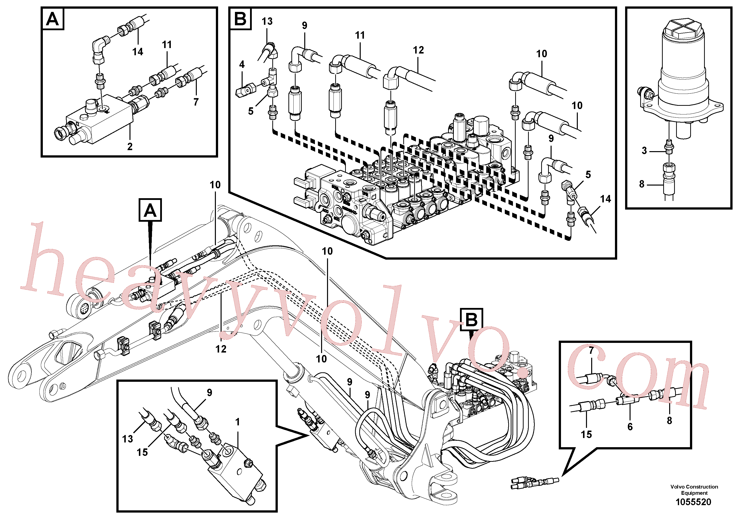 VOE15114421 for Volvo Working hydraulics, valves(1055520 assembly)