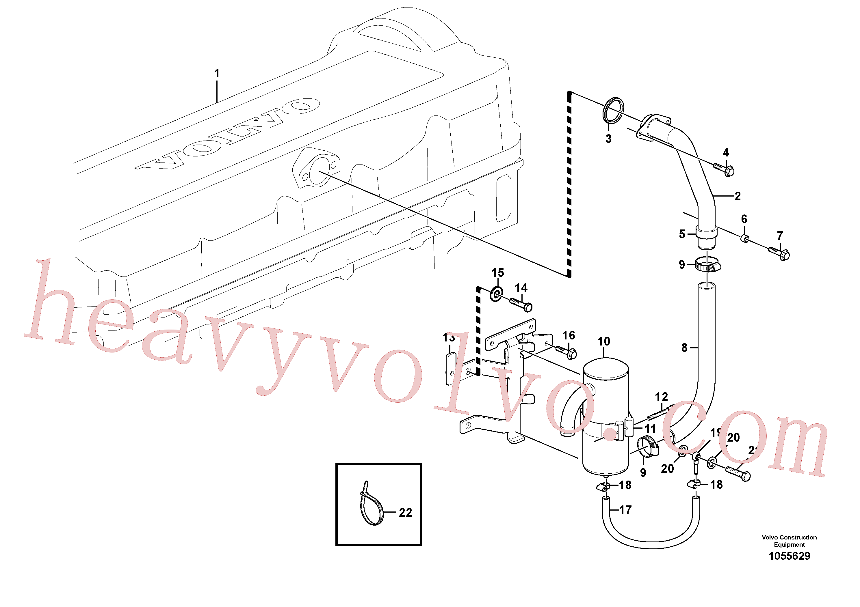 VOE1545257 for Volvo Crankcase ventilation(1055629 assembly)