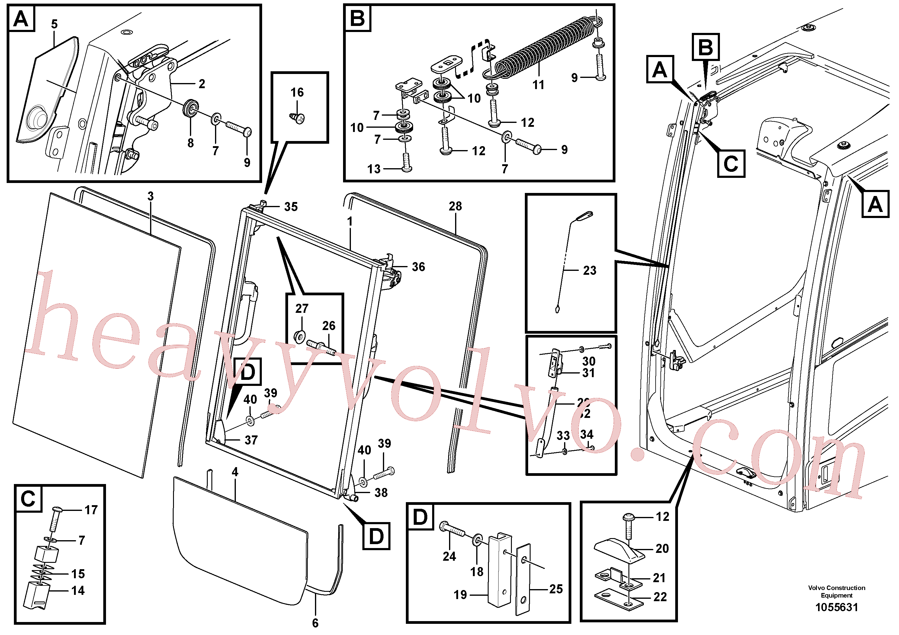 VOE969423 for Volvo Front window(1055631 assembly)