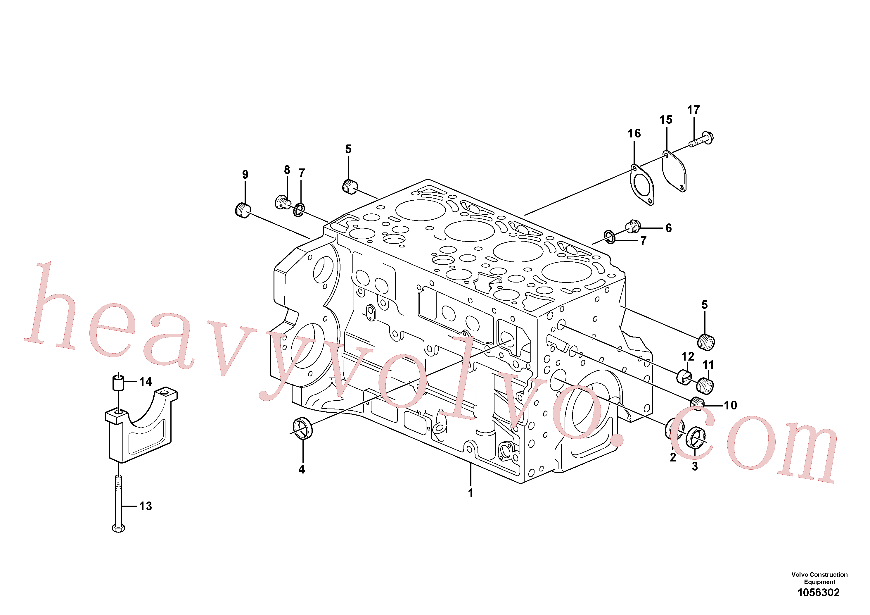 VOE13949578 for Volvo Cylinder block(1056302 assembly)