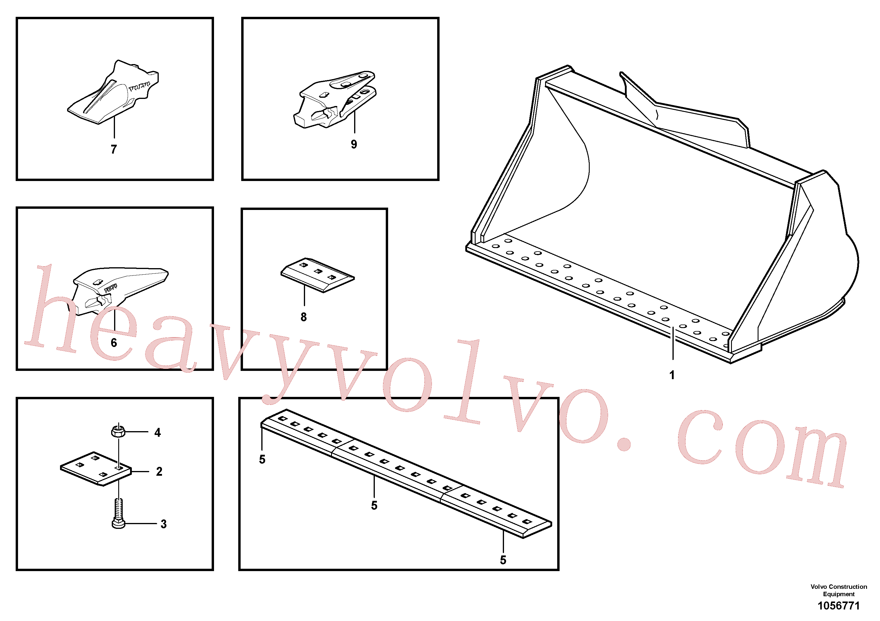 VOE11142572 for Volvo Bucket, straight lip, alt. edge savers or teeth(1056771 assembly)