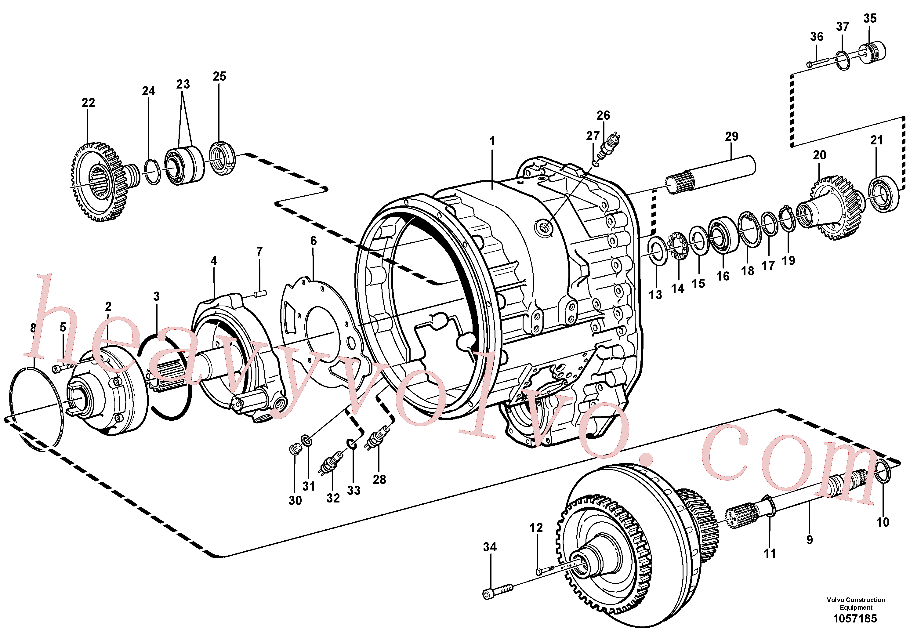 VOE13947902 for Volvo Converter housing, gears and shafts(1057185 assembly)