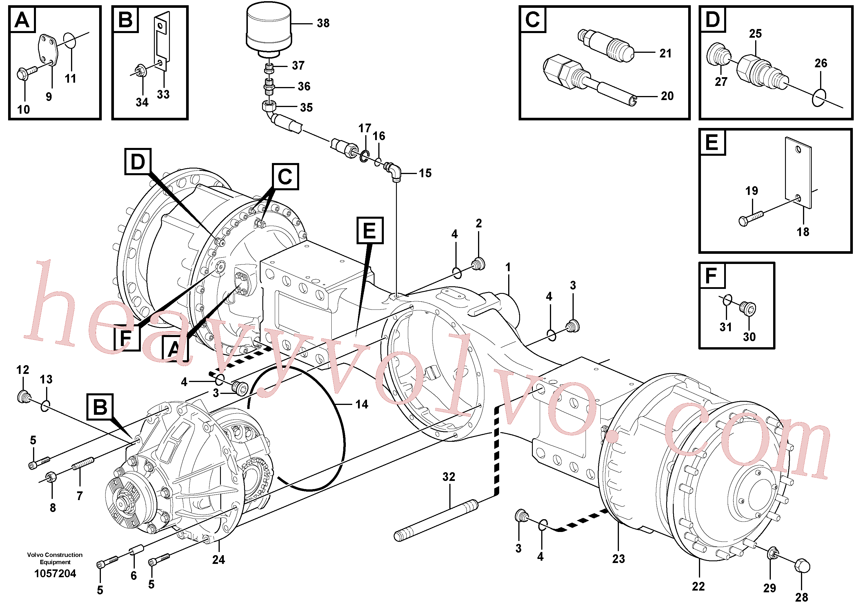 VOE968208 for Volvo Planetary axle 2, load unit(1057204 assembly)