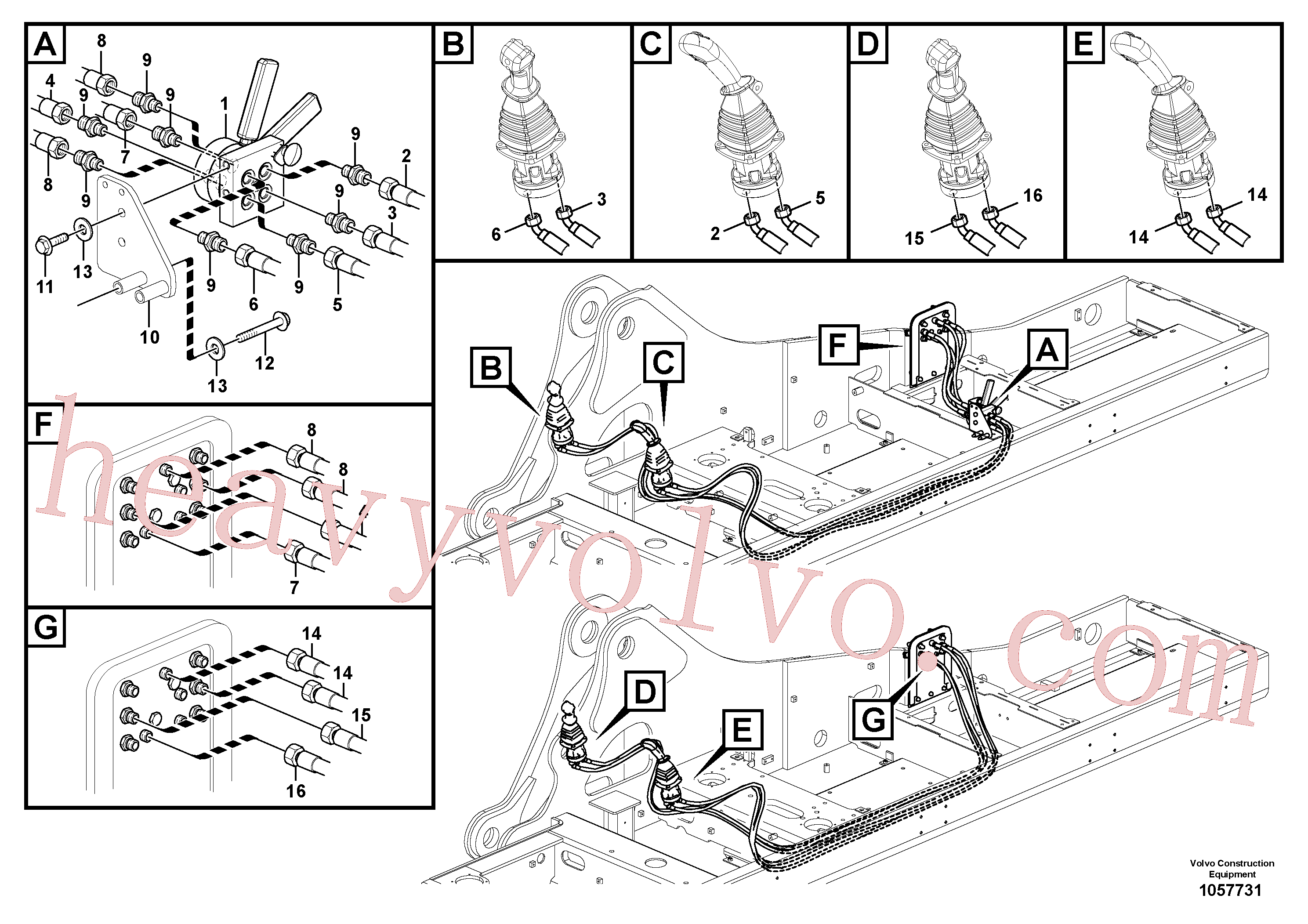 VOE937870 for Volvo Servo system, changing lever function(1057731 assembly)