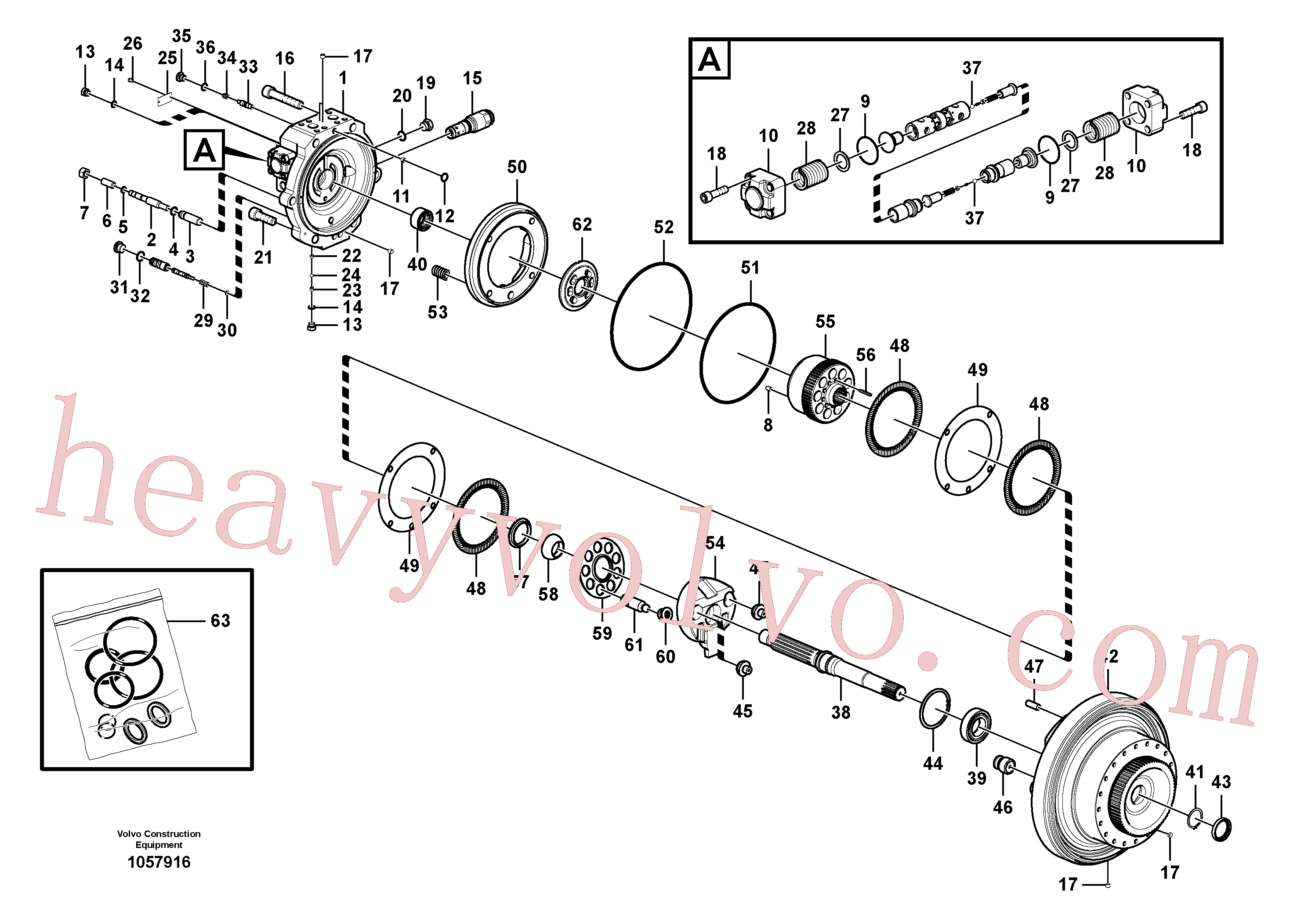 VOE14592002 for Volvo Travel motor(1057916 assembly)