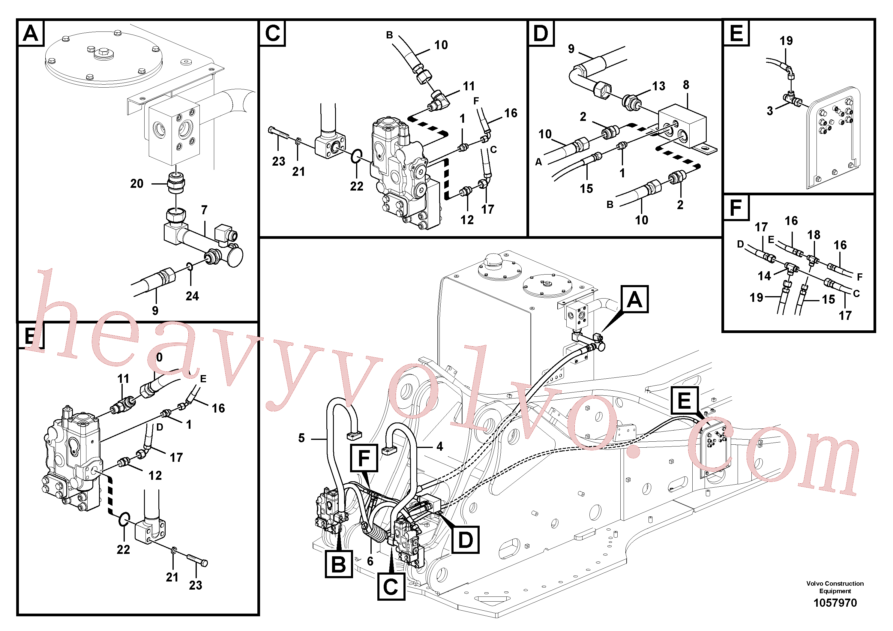 VOE937776 for Volvo Working hydraulic, boom rupture(1057970 assembly)