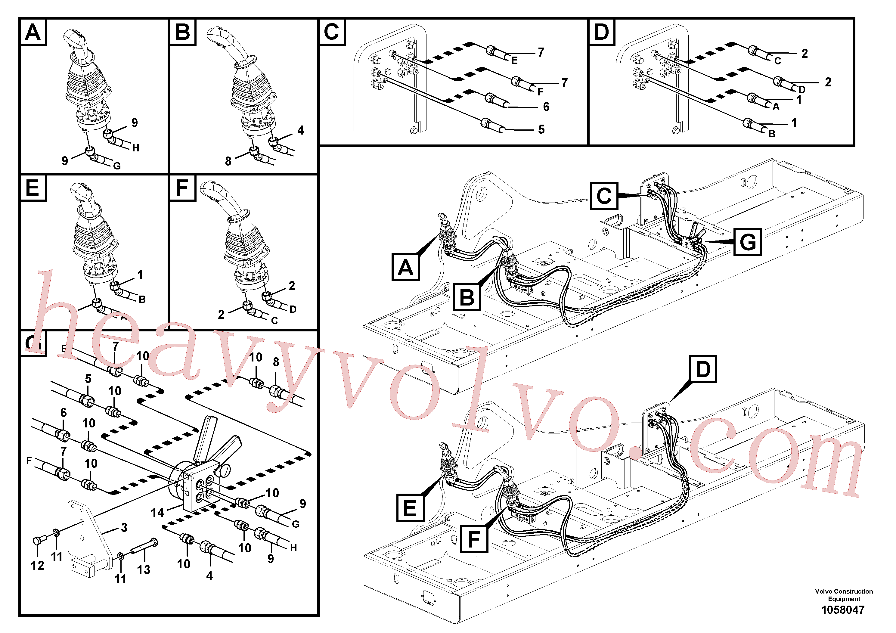 VOE15008433 for Volvo Servo system, changing lever function(1058047 assembly)