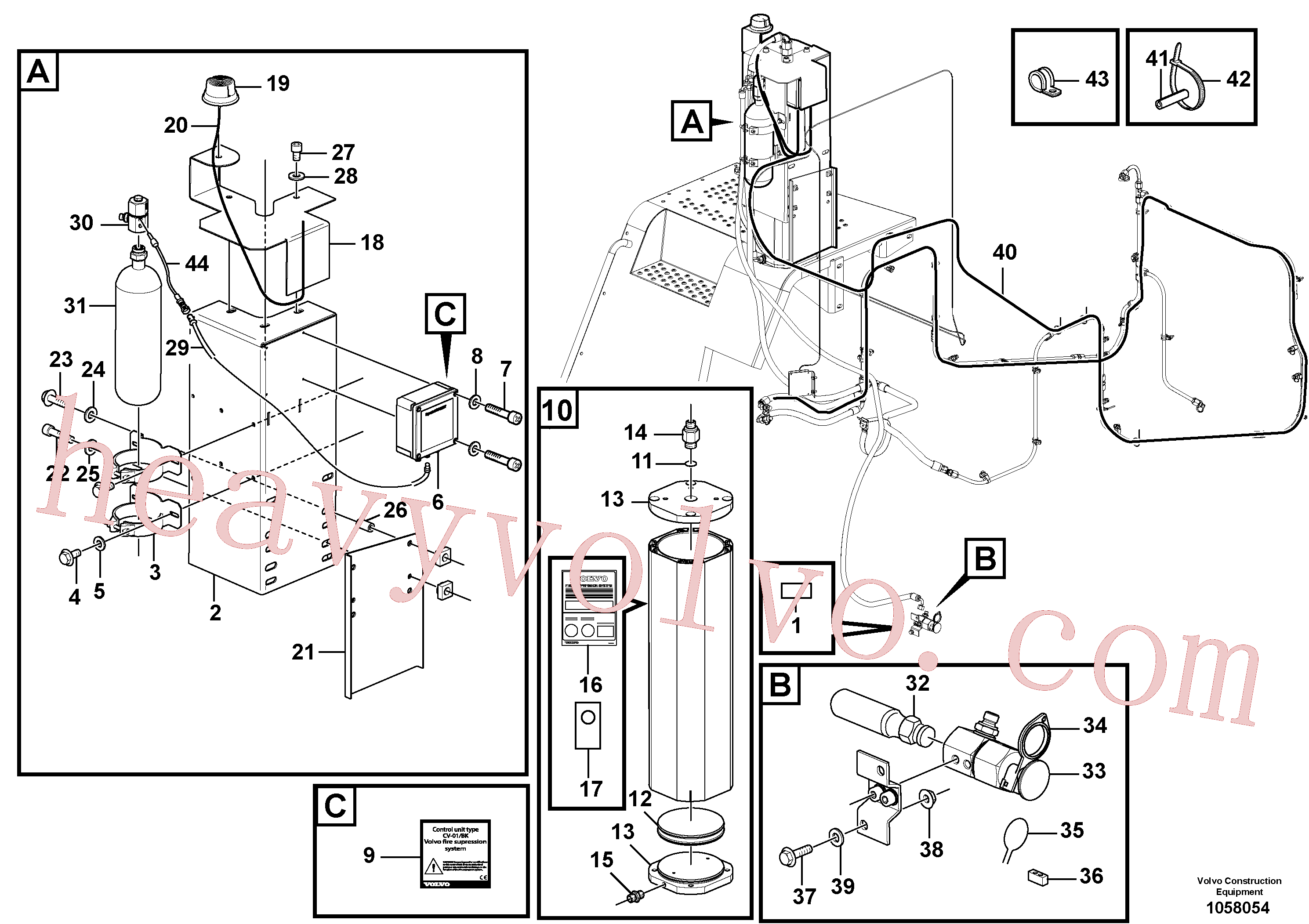 VOE15178828 for Volvo Fire suppression system(1058054 assembly)