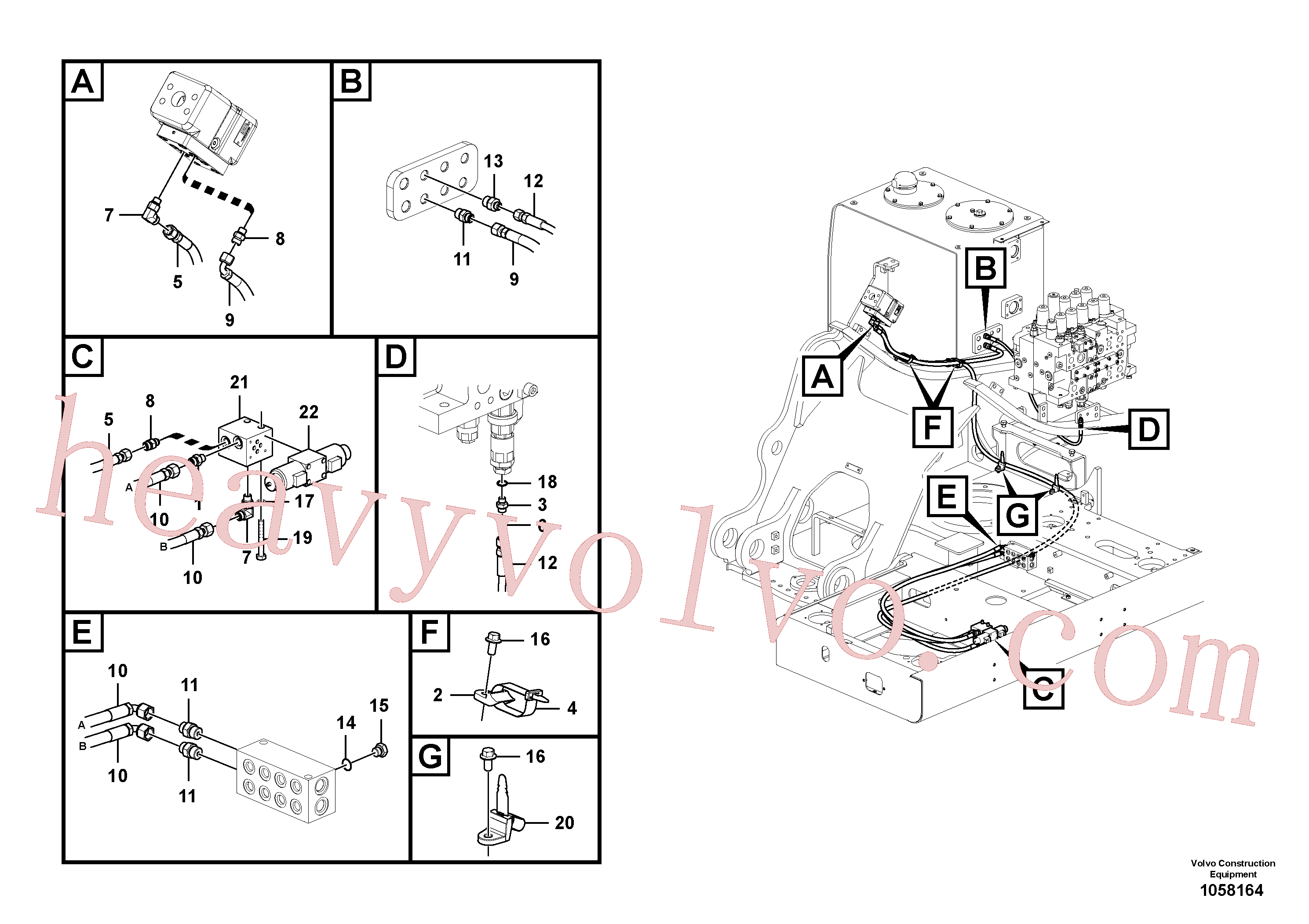 VOE936968 for Volvo Working hydraulic, hammer and shear for 2nd pump flow(1058164 assembly)