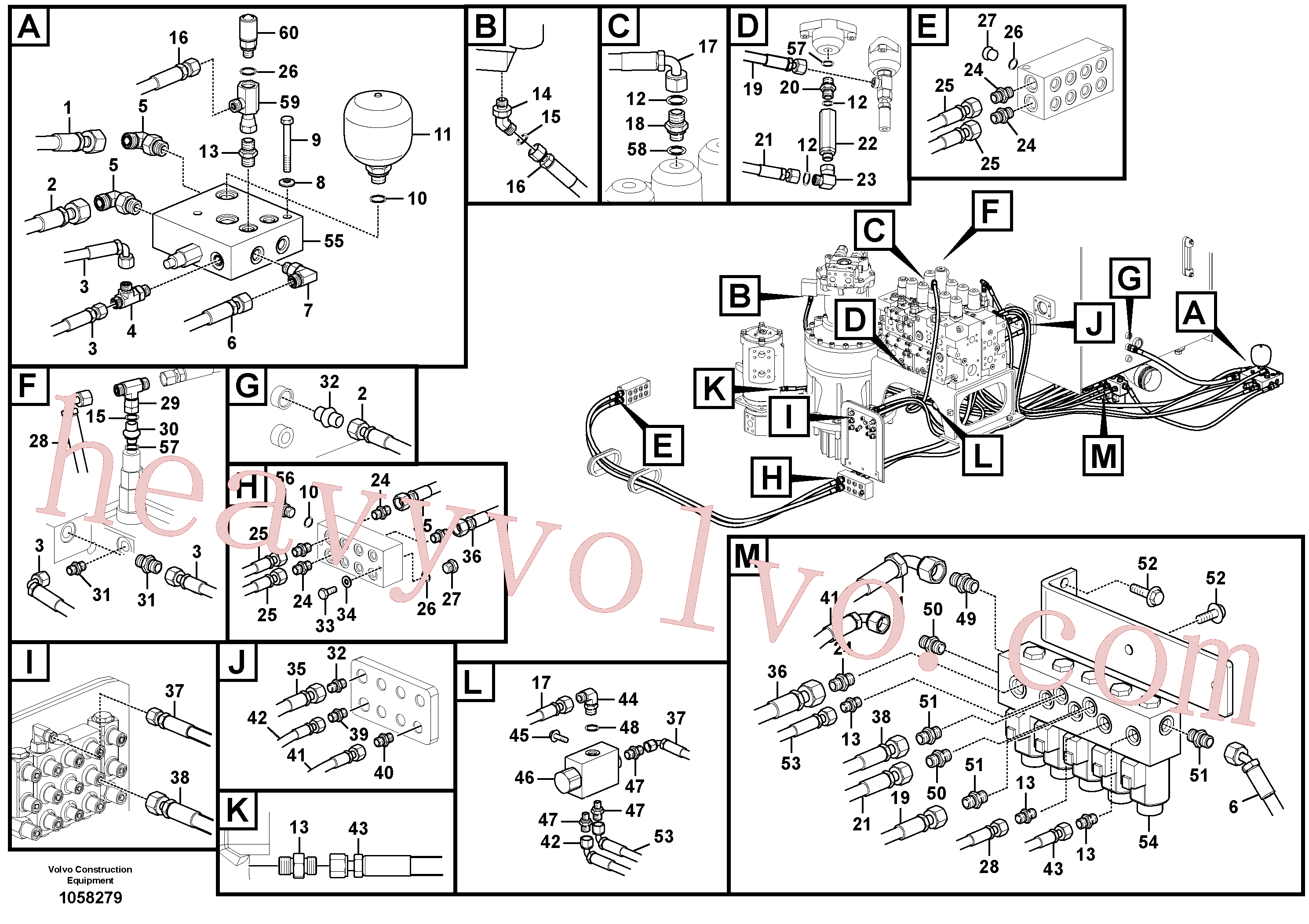 PJ5471037 for Volvo Servo system, control valve to solenoid valve(1058279 assembly)