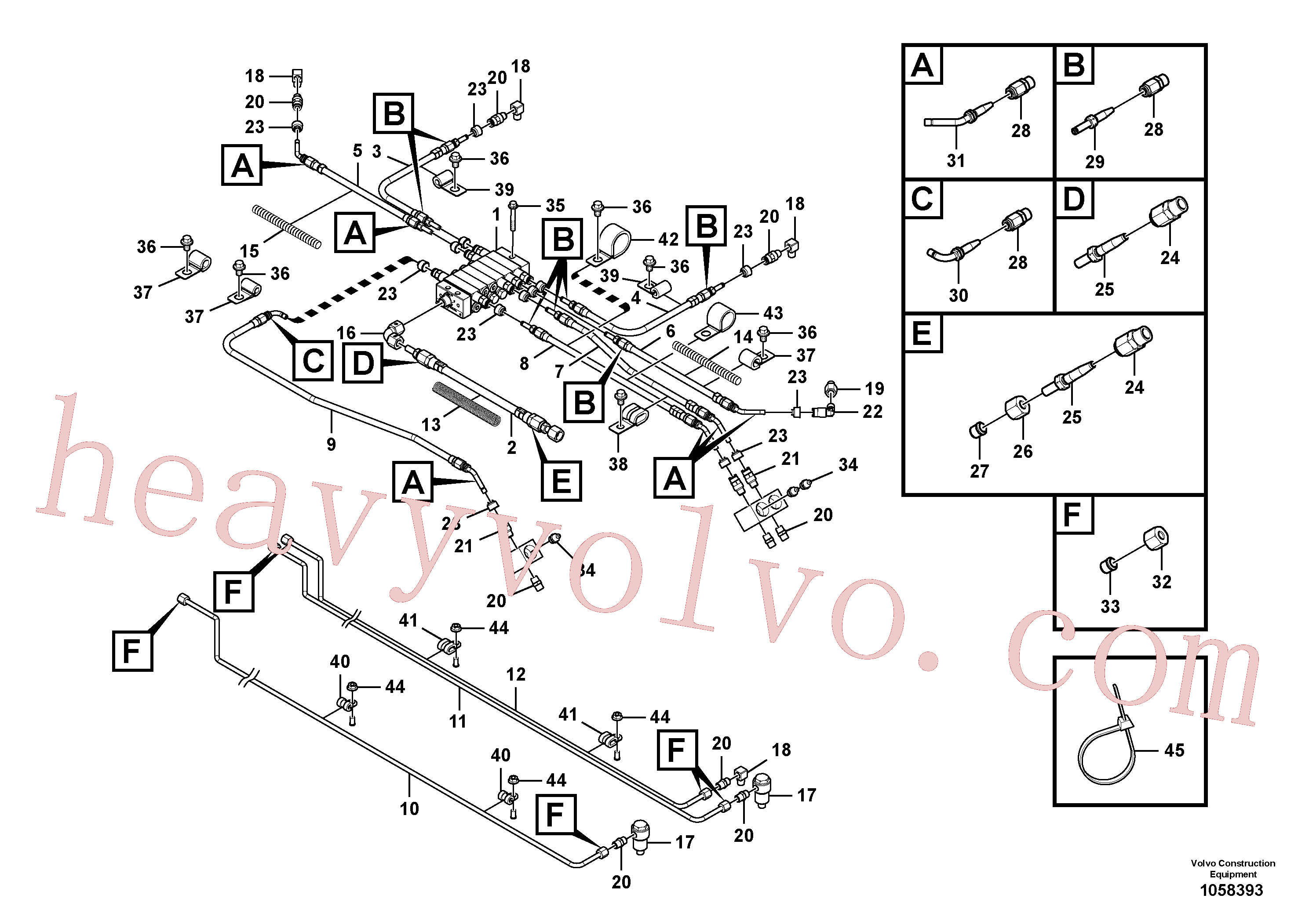 VOE14556672 for Volvo Automatic lubricating system, dipper arm(1058393 assembly)