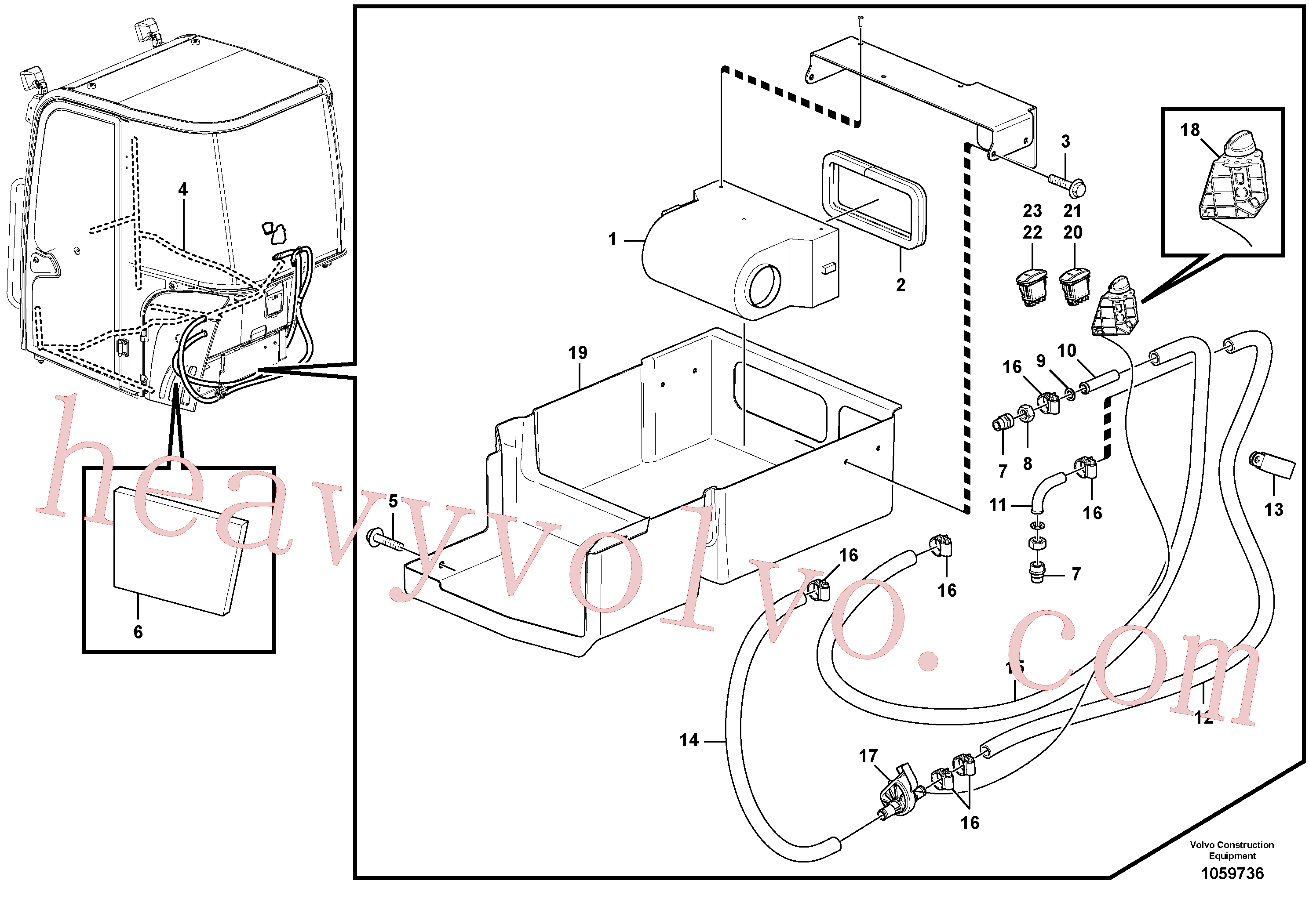 PJ4690299 for Volvo Cab heating installation(1059736 assembly)