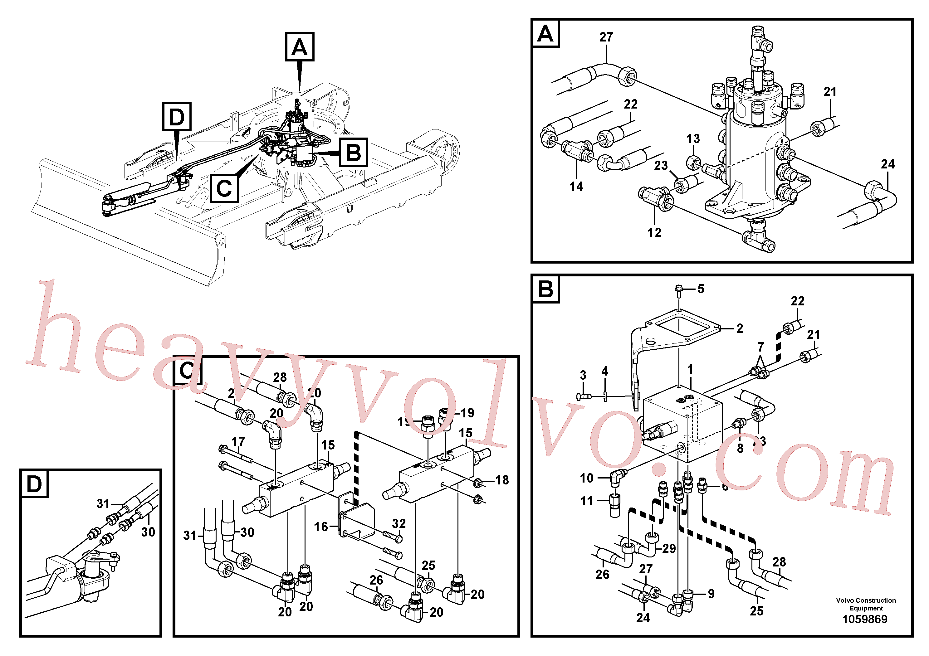 VOE11802194 for Volvo Working hydraulic, dozer blade(1059869 assembly)