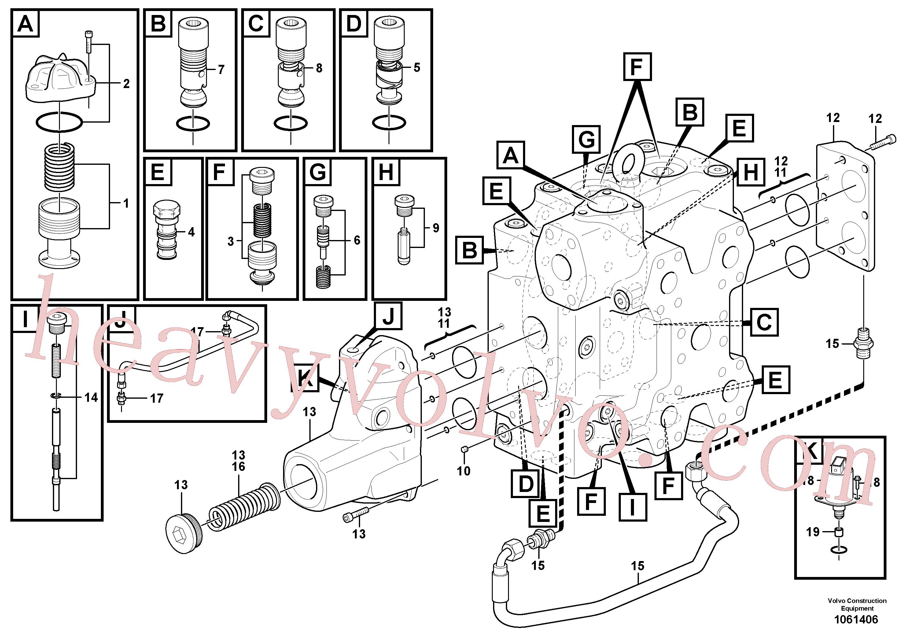 VOE15016962 for Volvo Control valve(1061406 assembly)