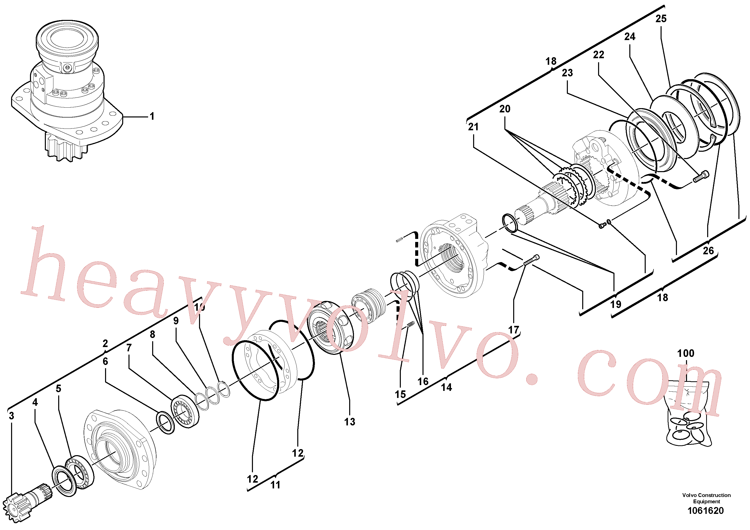 VOE11715643 for Volvo Slewing gear motor(1061620 assembly)